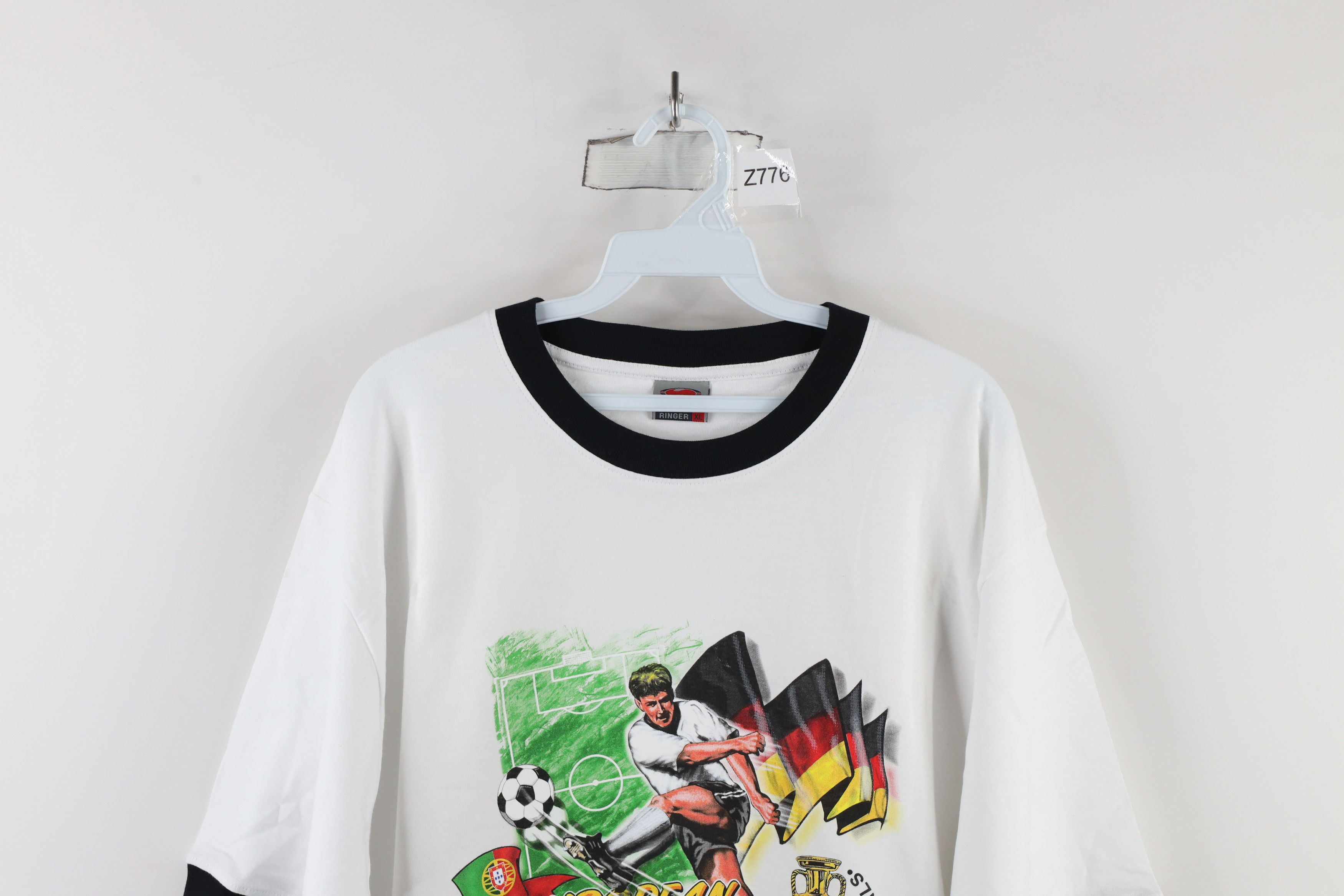 Vintage Vintage Y2K Euro Championships Soccer Futbol Ringer T-Shirt Size US XL / EU 56 / 4 - 2 Thumbnail