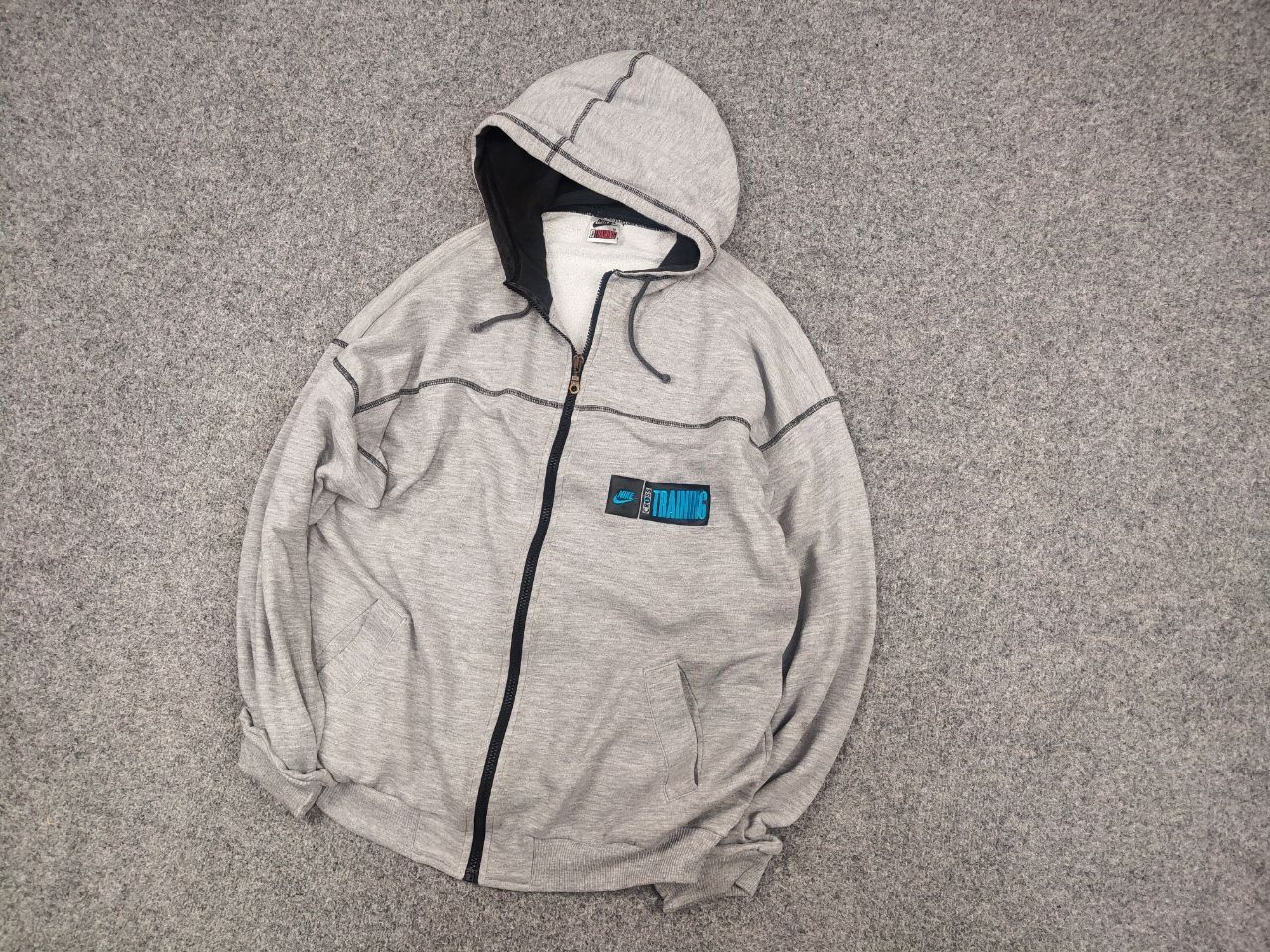 Nike Vintage 90's Nike cross training Logo Zip up Gray Hoodie Size US L / EU 52-54 / 3 - 3 Thumbnail