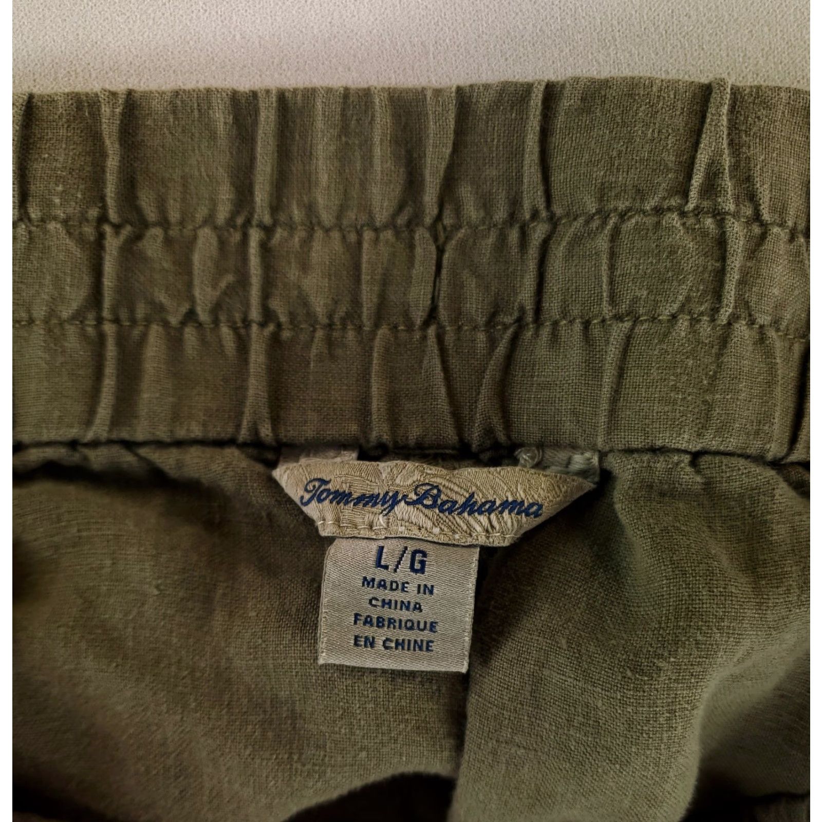 Tommy Bahama Tommy Bahama Pants Chino Linen High-Rise Green Drawstring Womens L Size 36" / US 14 / IT 50 - 2 Thumbnail