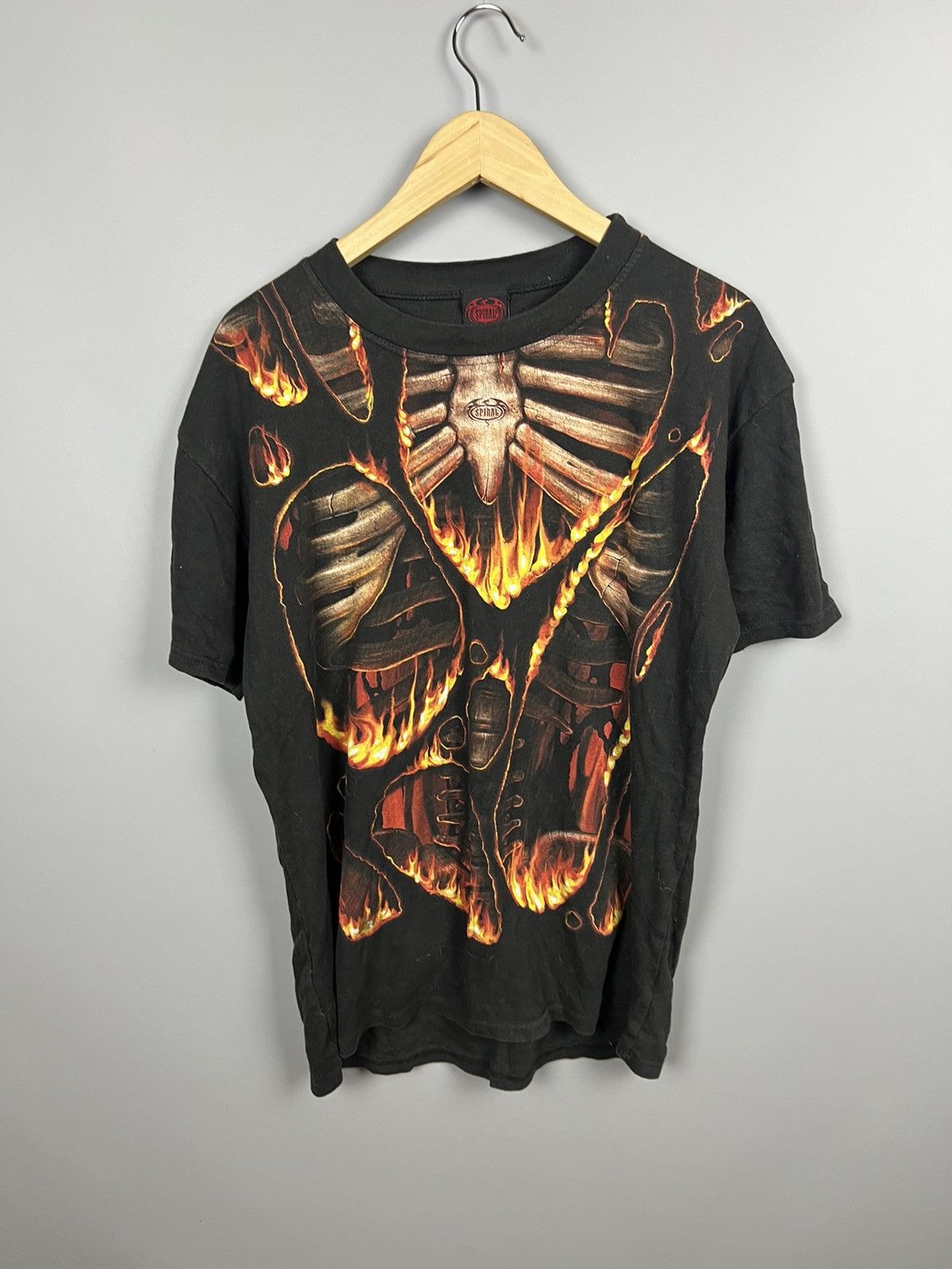 Band Tees (M) VINTAGE Y2K SPIRAL 666 SKELETON TEE ROCK Size US M / EU 48-50 / 2 - 1 Thumbnail