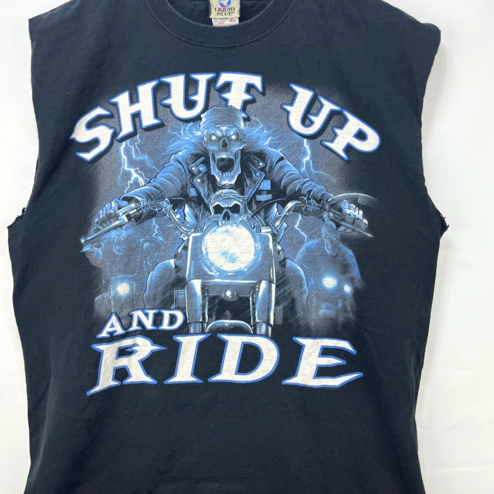 Liquid Blue VINTAGE Liquid Blue Biker Shirt Sleeveless XL Men Black Size US XL / EU 56 / 4 - 2 Thumbnail