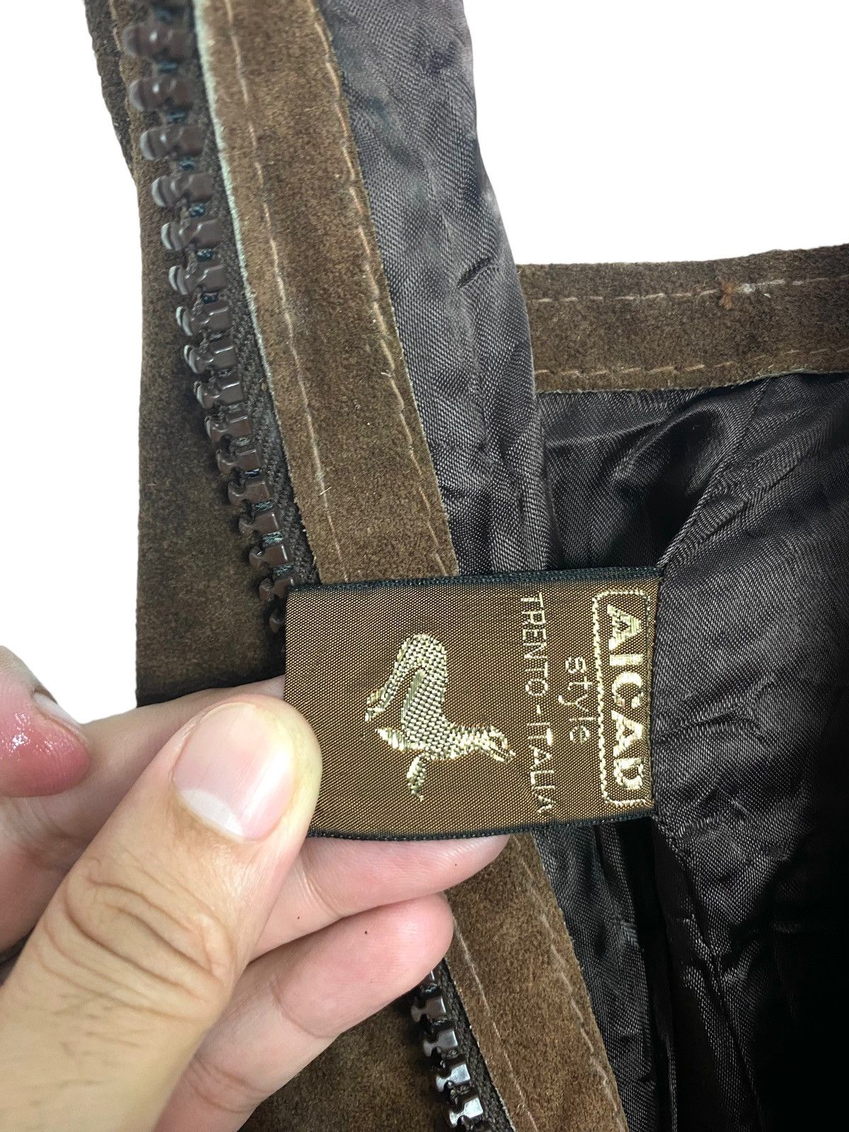Vintage Rare‼️ Vintage Aicad Italia Suede Lather Riri Zipper Size 24" / US 00 / IT 34 - 7 Thumbnail