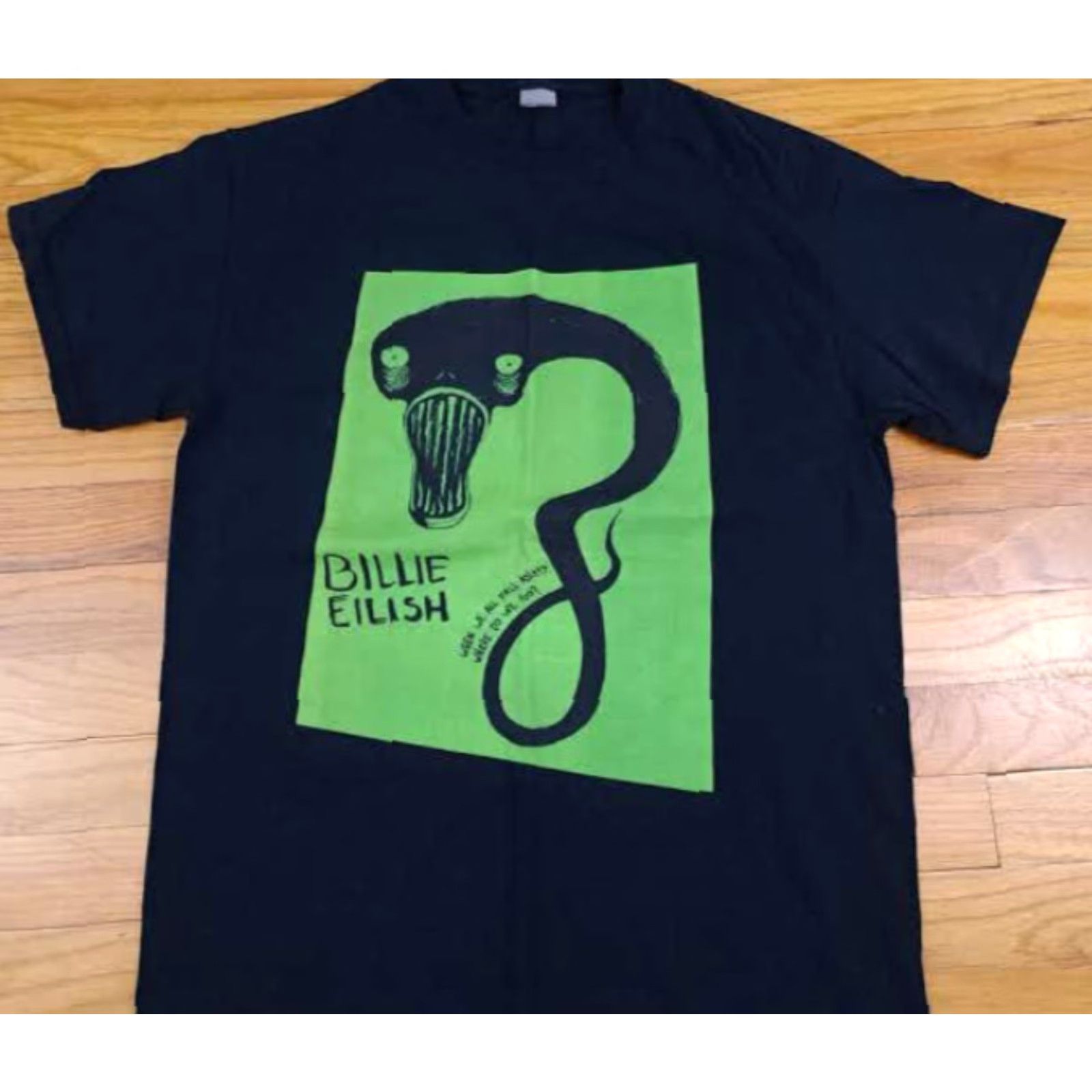 Gildan VINTAGE Billie Eilish Black T-Shirt Where do We Go When we Sleep LG Gildan Shirt Unisex Adults L Black Graphic Print 2020s Band Music Mens Womens Size US L / EU 52-54 / 3 - 2 Thumbnail