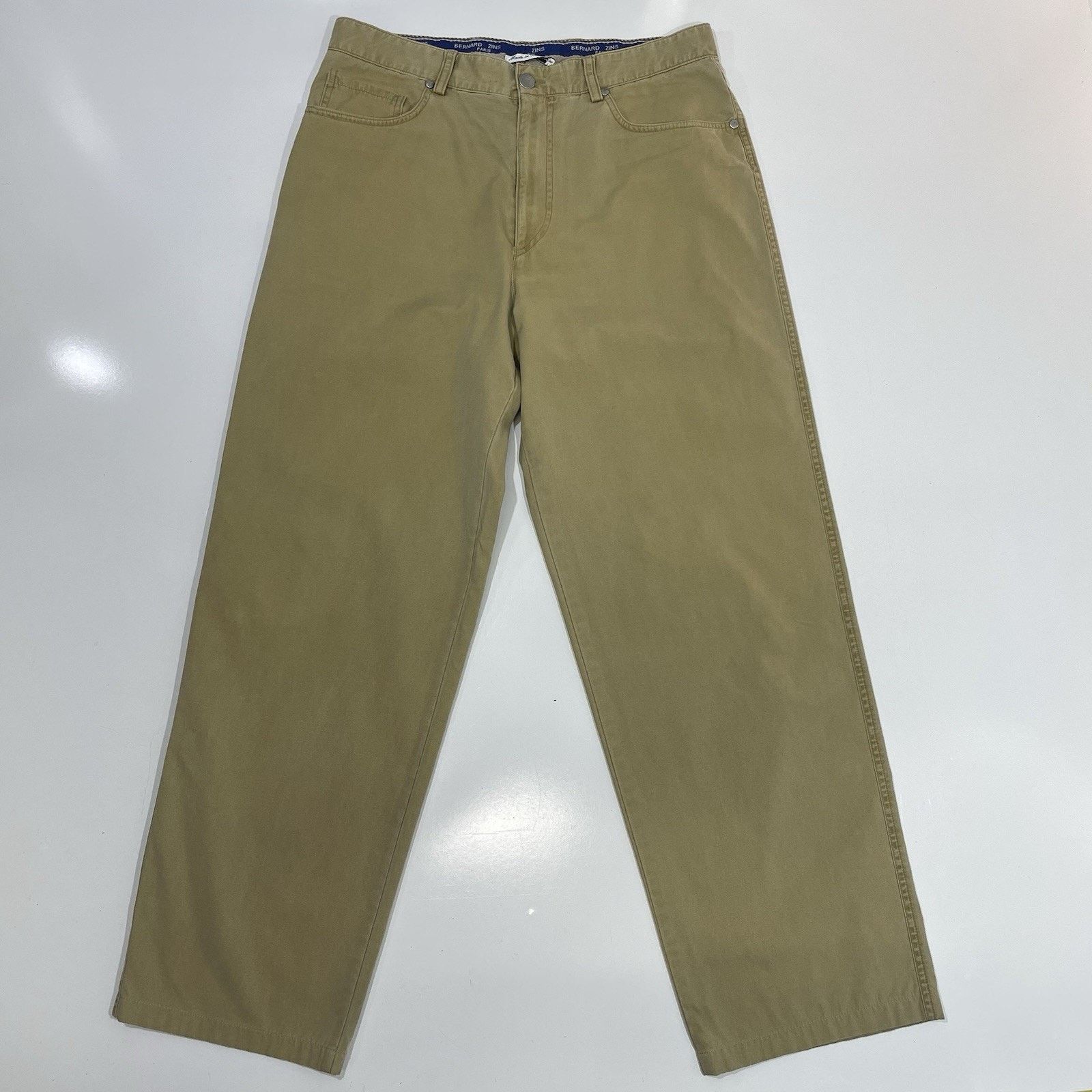 Harve Benard Bernard Zins France Cotton Khaki Pants Mens 32x29 Flat Front Size US 32 / EU 48 - 1 Thumbnail