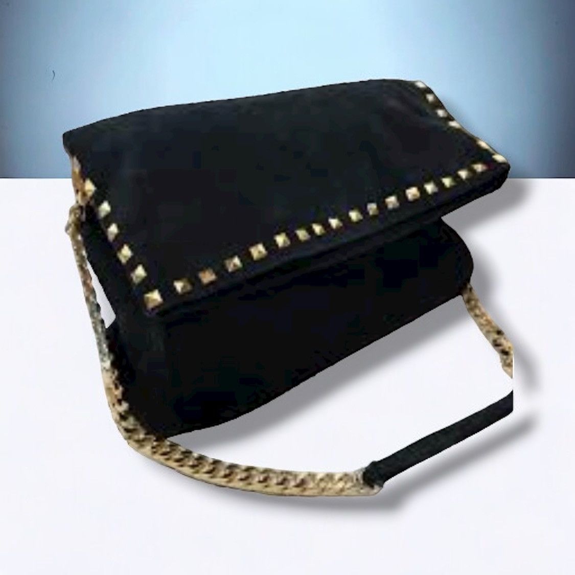 Zara Zara black suede stud detail chain strap bag Size ONE SIZE - 1 Thumbnail