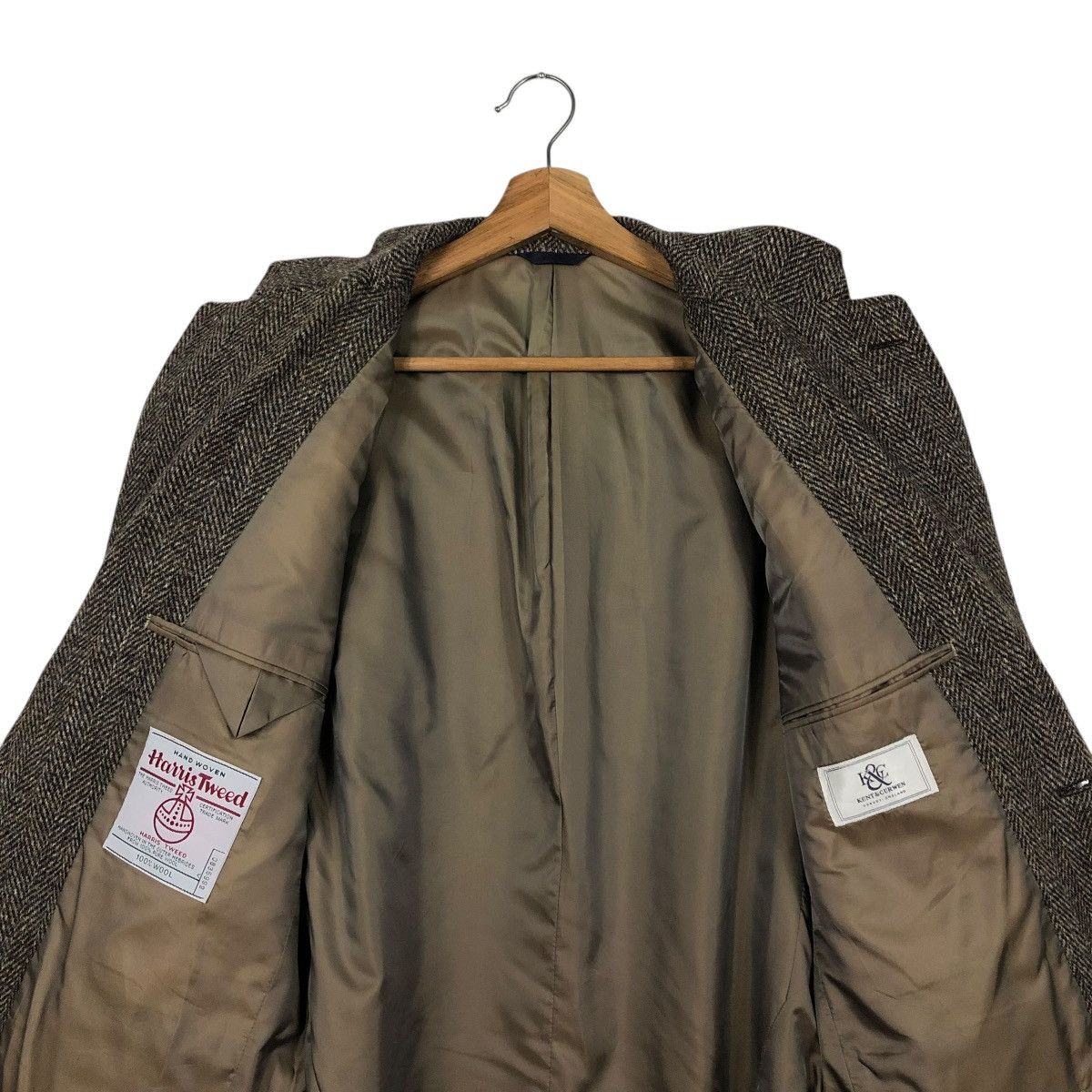 Harris Tweed 🔥VINTAGE WOOL HERRINGBONE JACKET HARRIS TWEED DOUBLE BREAST Size US M / EU 48-50 / 2 - 16 Thumbnail