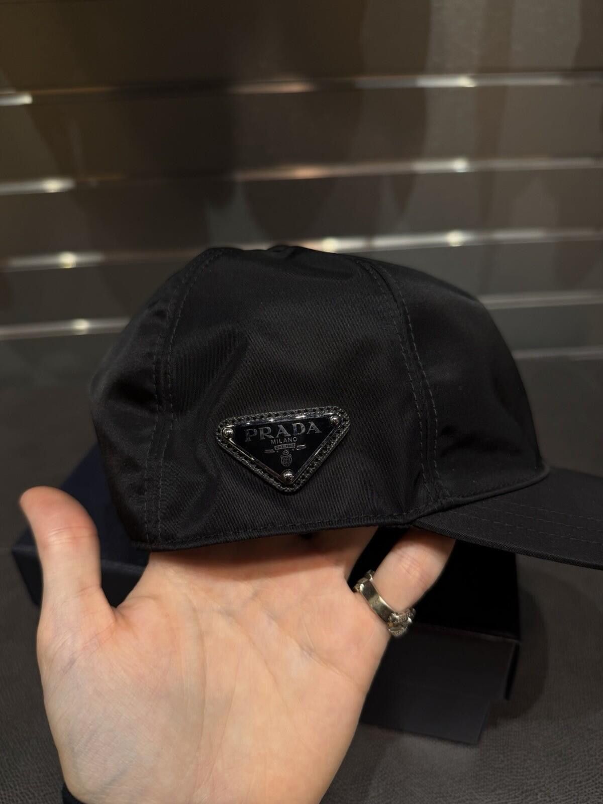 Prada Prada Re-Nylon Baseball Cap Unisex Black Size XL W Box Size ONE SIZE - 5 Thumbnail