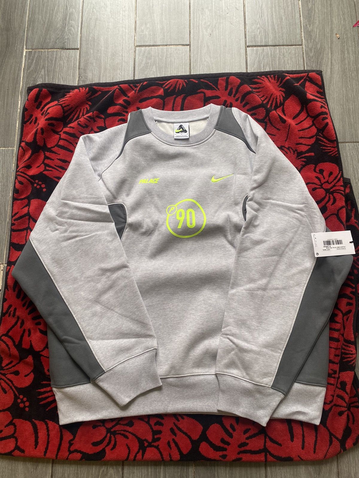 Palace Palace x Nike Total P90 Crew Charcoal | Grailed