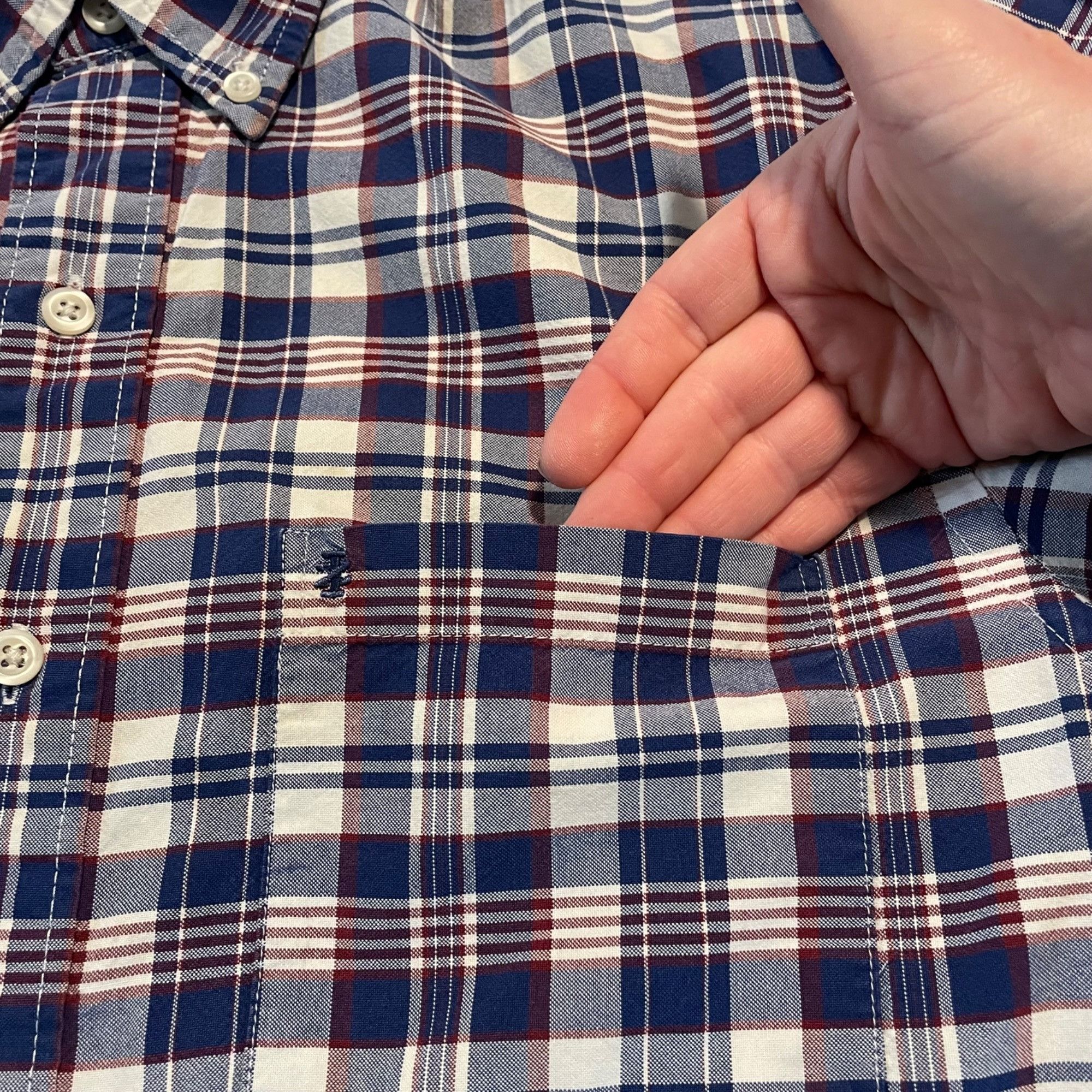 Izod Izod Men's Plaid Button-Down Shirt S/P Cotton Blend Long Sle Size US S / EU 44-46 / 1 - 7 Thumbnail