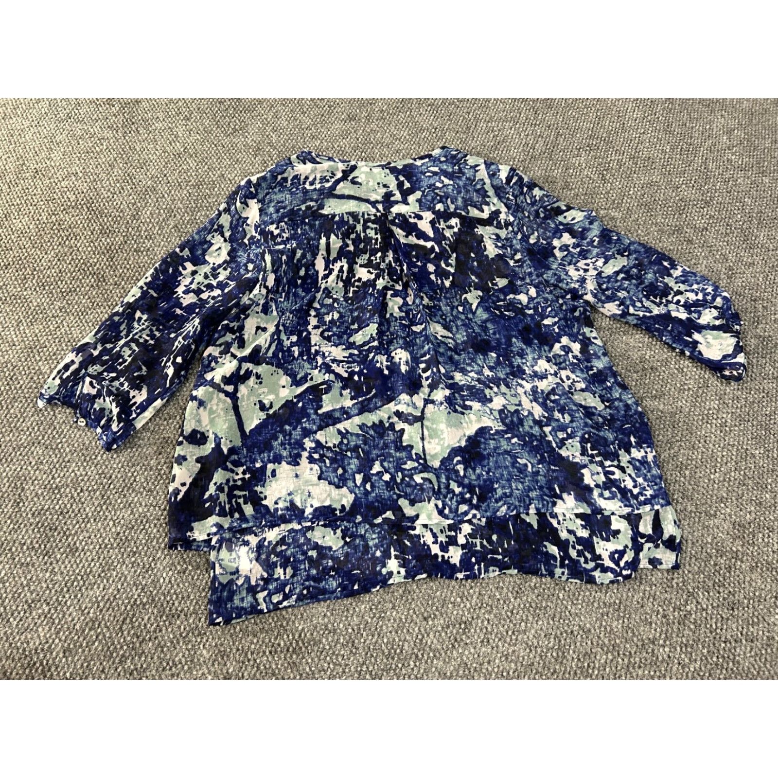 Coldwater Creek Coldwater Creek Blouse Shirt Womens Large Blue Green Abstract Knit Stretch Long Sleeve Casual Size L / US 10 / IT 46 - 6 Thumbnail