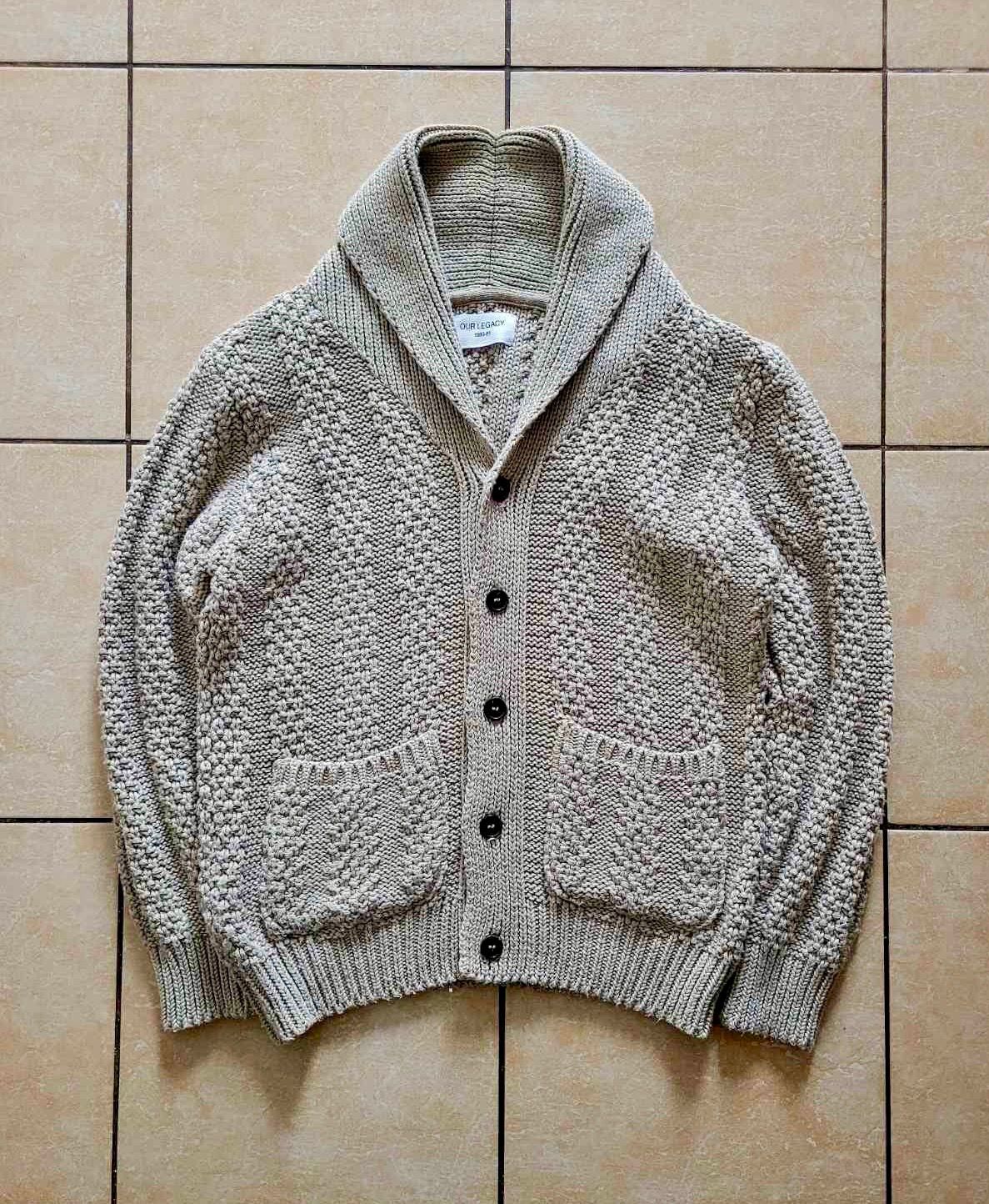 Pre-owned Our Legacy Vintage  1980-81 Heavy Knited Propper Cardigan In Beige