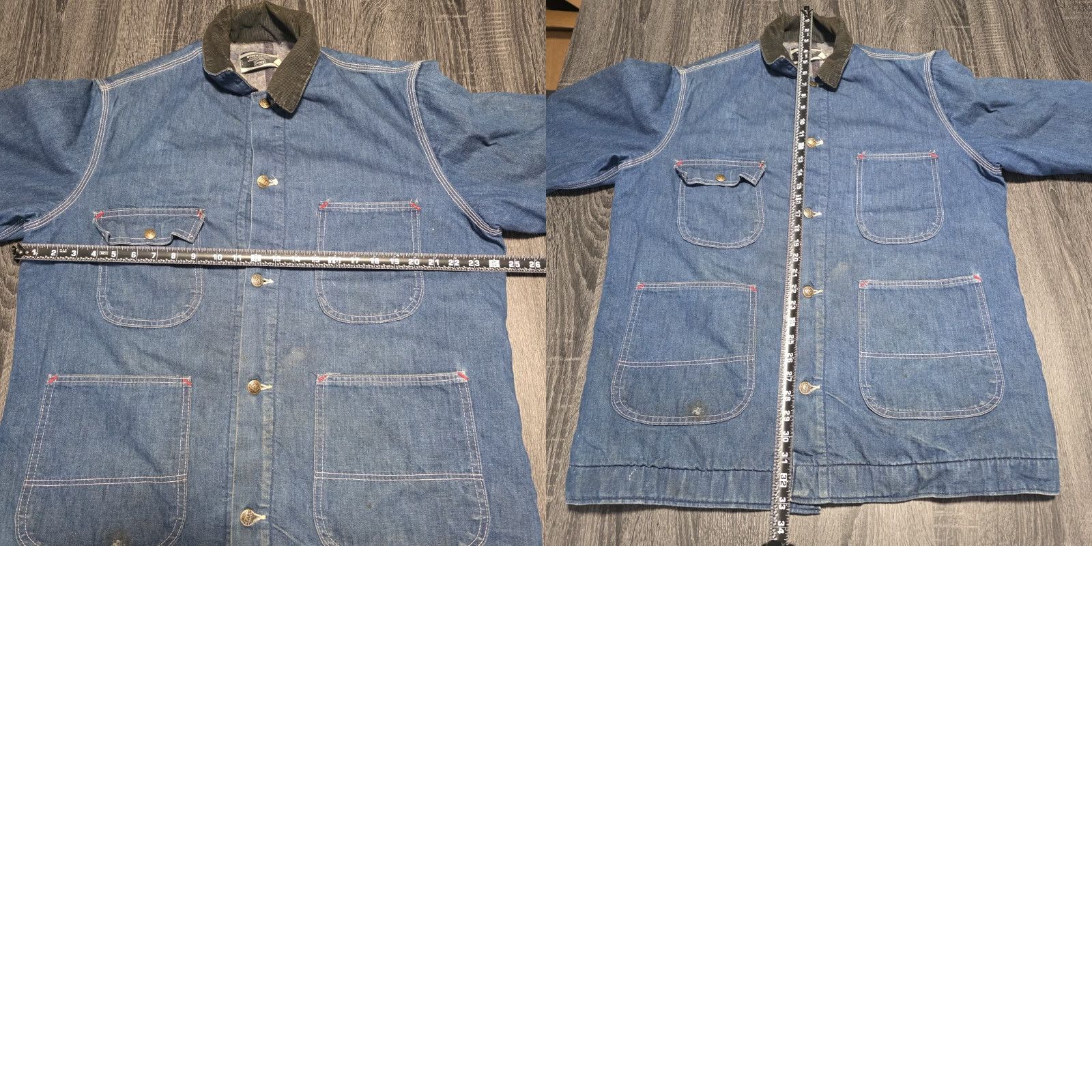 Sears VINTAGE Sears Chore Jacket Denim Lined Workwear Barn Coat Mens Large Blue 70s Size US L / EU 52-54 / 3 - 10 Thumbnail
