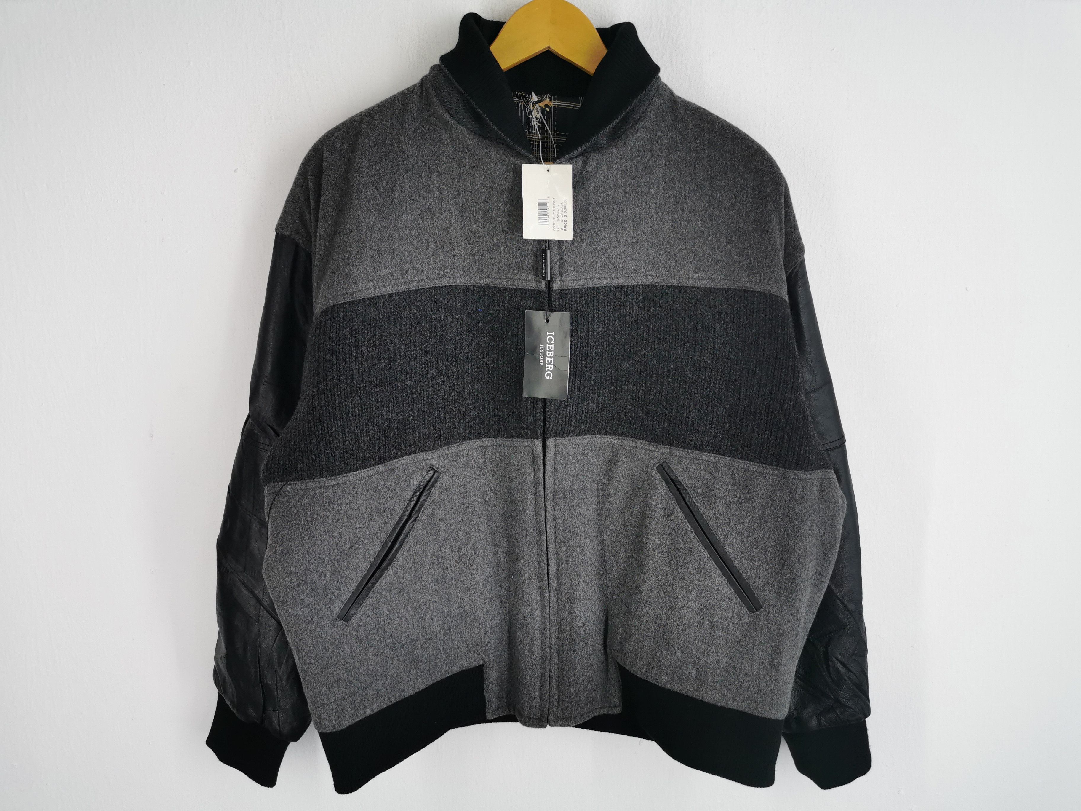 Iceberg Vintage 90's Iceberg Gilmar Goofy NOS Wool Leather Jacket Size US L / EU 52-54 / 3 - 2 Thumbnail