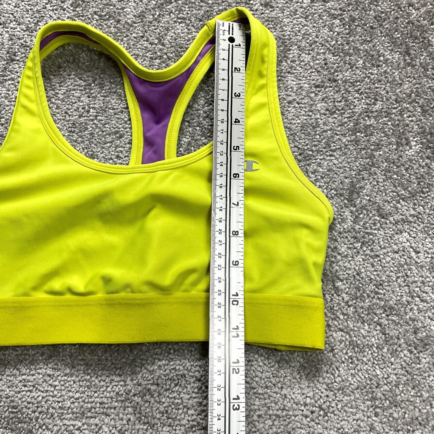 Champion Champion Sports Bralette Womens Medium Yellow Racerback Active Gym Running Yoga Ladies Medium Yellow Racerback Sports Bra Size ONE SIZE - 5 Thumbnail
