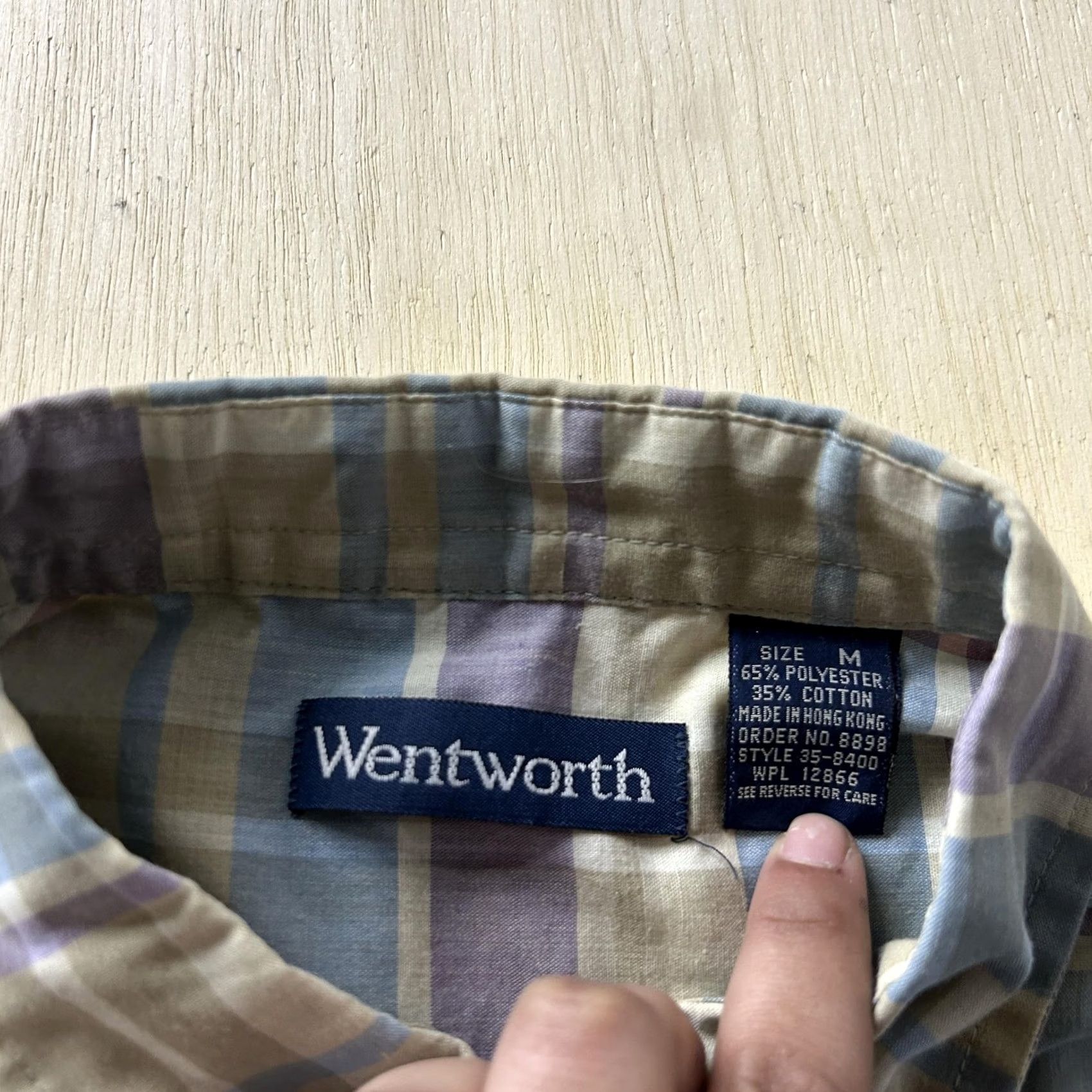 Vintage VINTAGE Wentworth Shirt Mens M Blue Plaid Short Sleeve Button Up Hong Kong Size US M / EU 48-50 / 2 - 3 Thumbnail