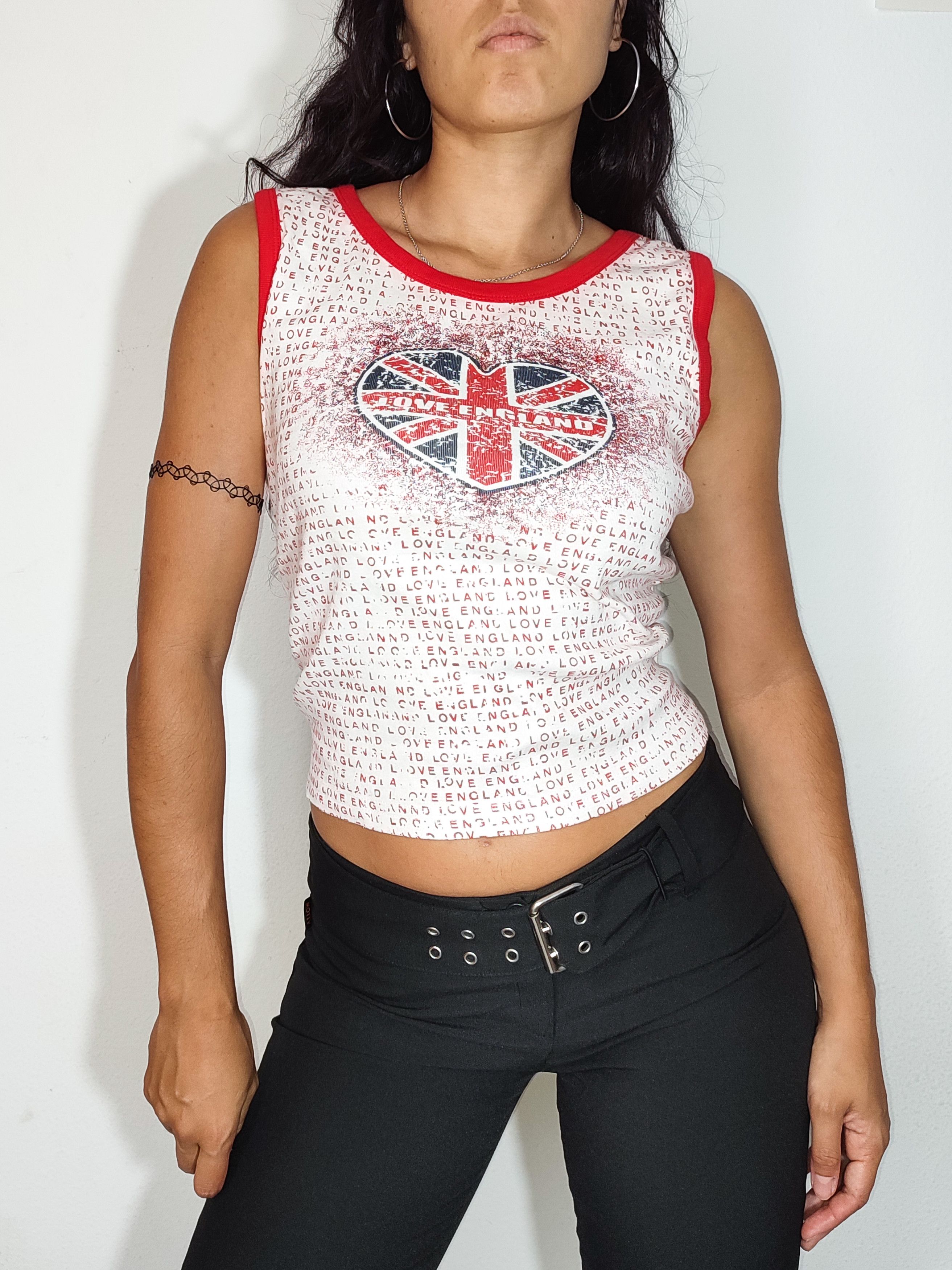 Vintage Vintage Y2k Love Uk Slogan Print Tank Top Size M / US 6-8 / IT 42-44 - 2 Thumbnail