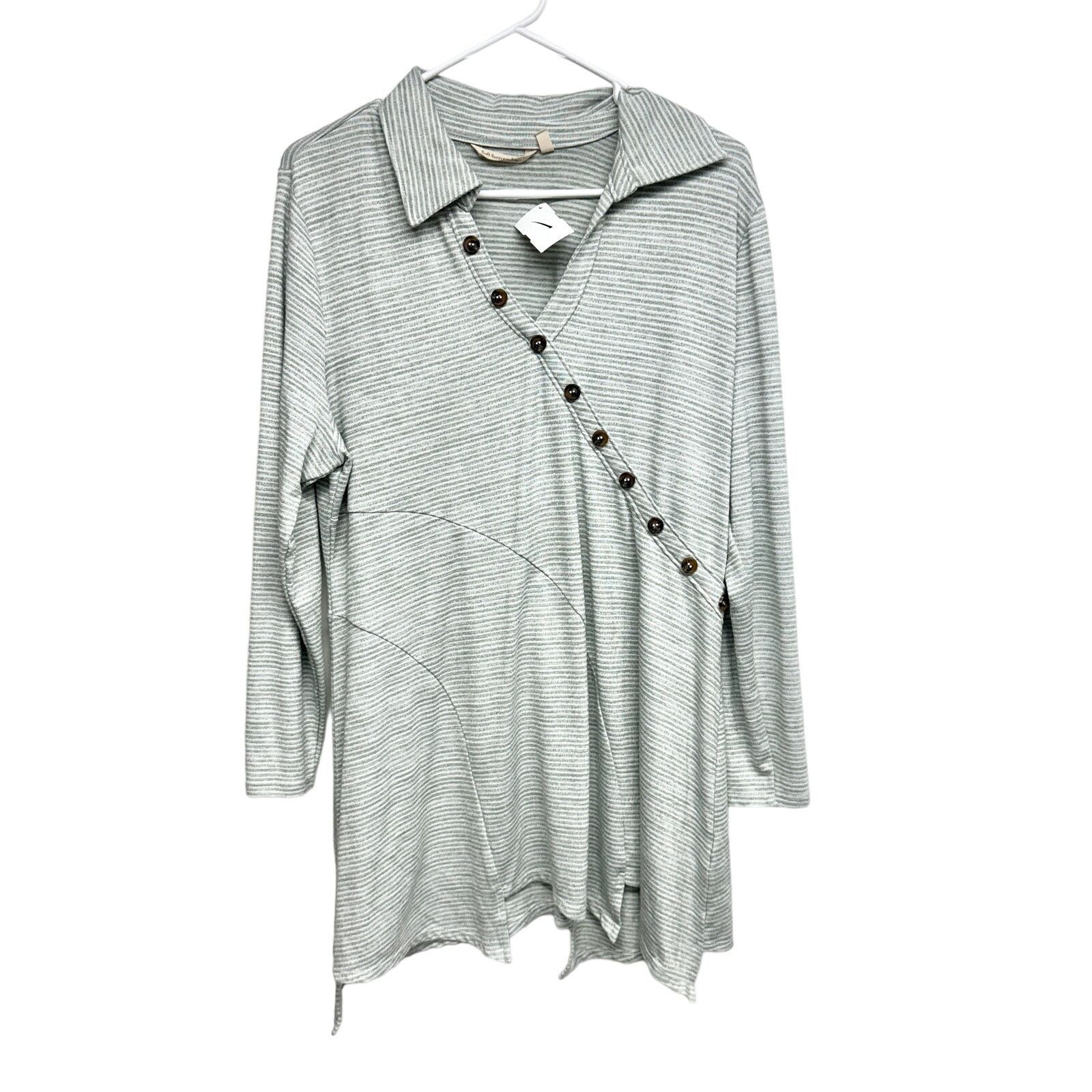 Other Soft Surroundings Tamara Knit Asymmetrical Button Tunic LG Size L / US 10 / IT 46 - 1 Thumbnail