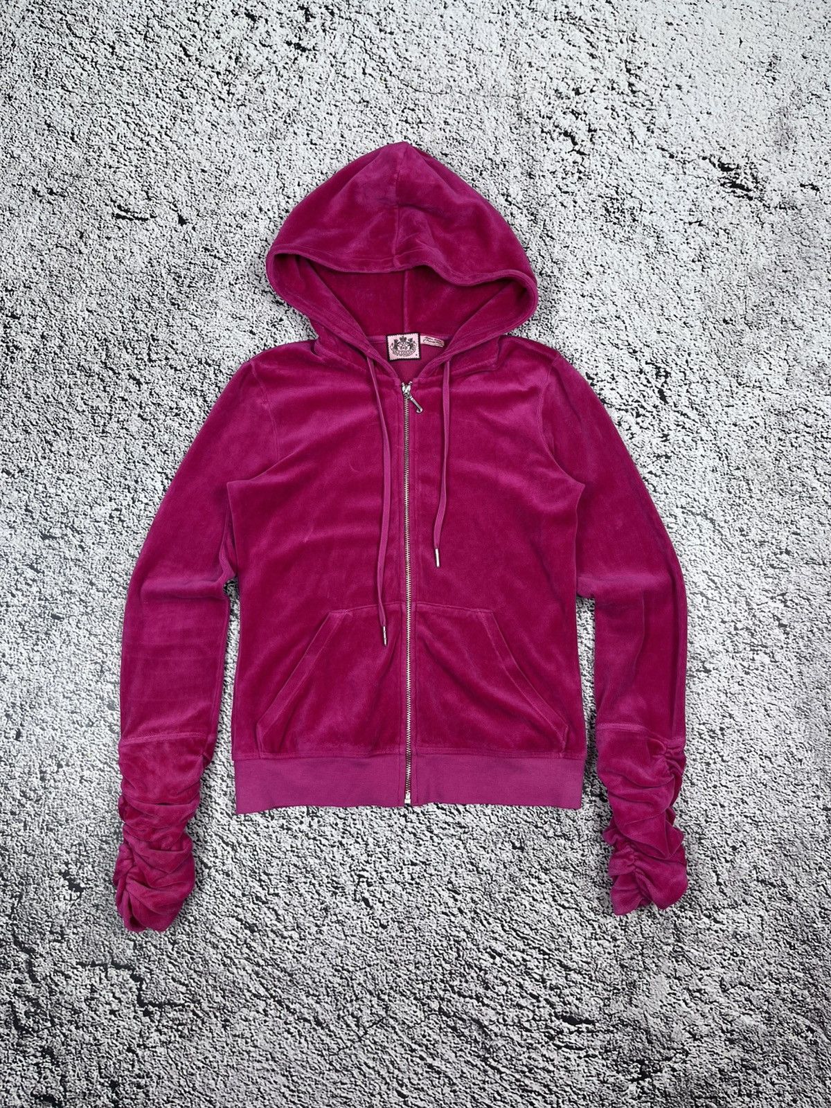 Juicy Couture Vintage Juicy Couture Y2K Glam Velour Pink Zip Up Hoodie Size M / US 6-8 / IT 42-44 - 2 Thumbnail