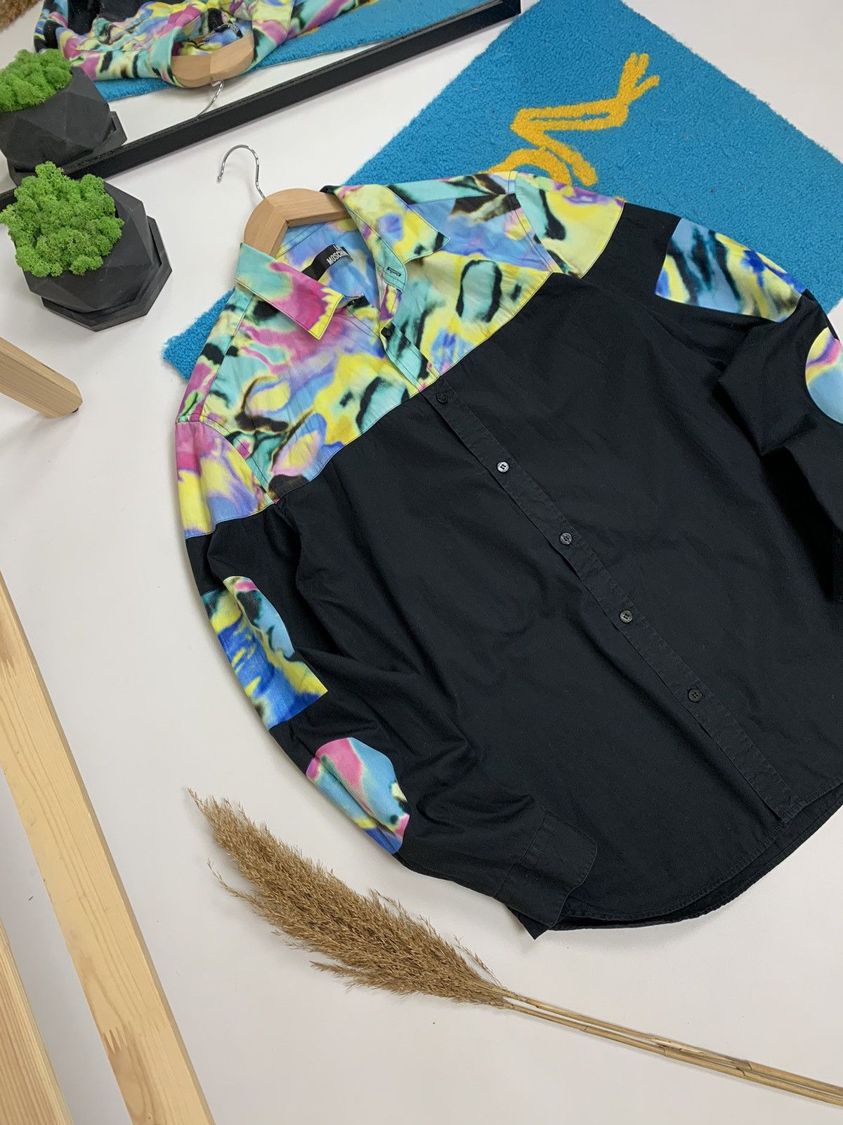 Designer × Moschino Avant Garde Love Moschino Psychodelic Printed Shirt Size US L / EU 52-54 / 3 - 6 Thumbnail