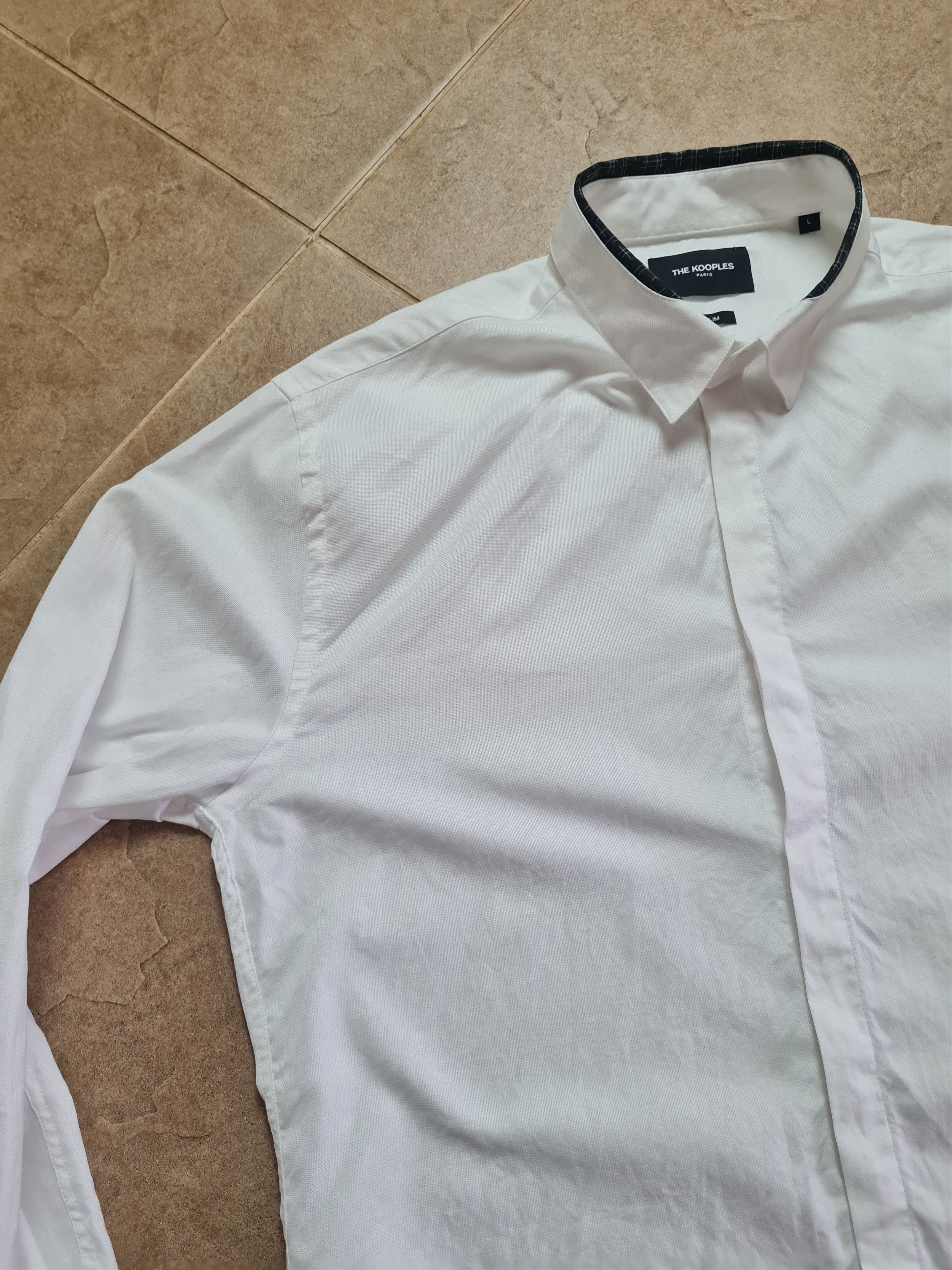 The Kooples Mens White Dress Shirt The Kooples Banded Collar Size L Size US L / EU 52-54 / 3 - 21 Thumbnail