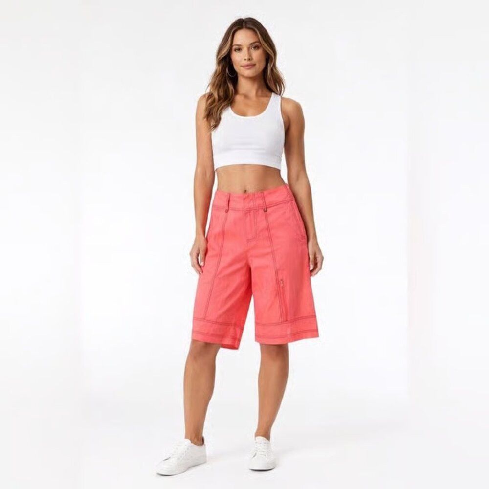 Free People NWT New $98 Free People Movement Neon Coral Shorts Size M Size 32" / US 10 / IT 46 - 2 Thumbnail