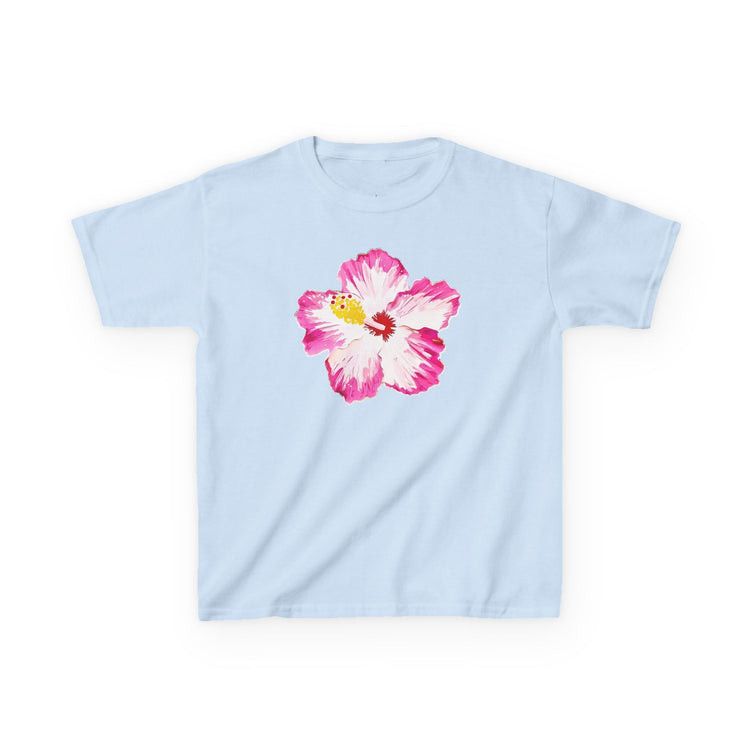 Other Blue Tropical Hibiscus Baby Tee Floral Summer Graphic Tee Size M / US 6-8 / IT 42-44 - 1 Thumbnail