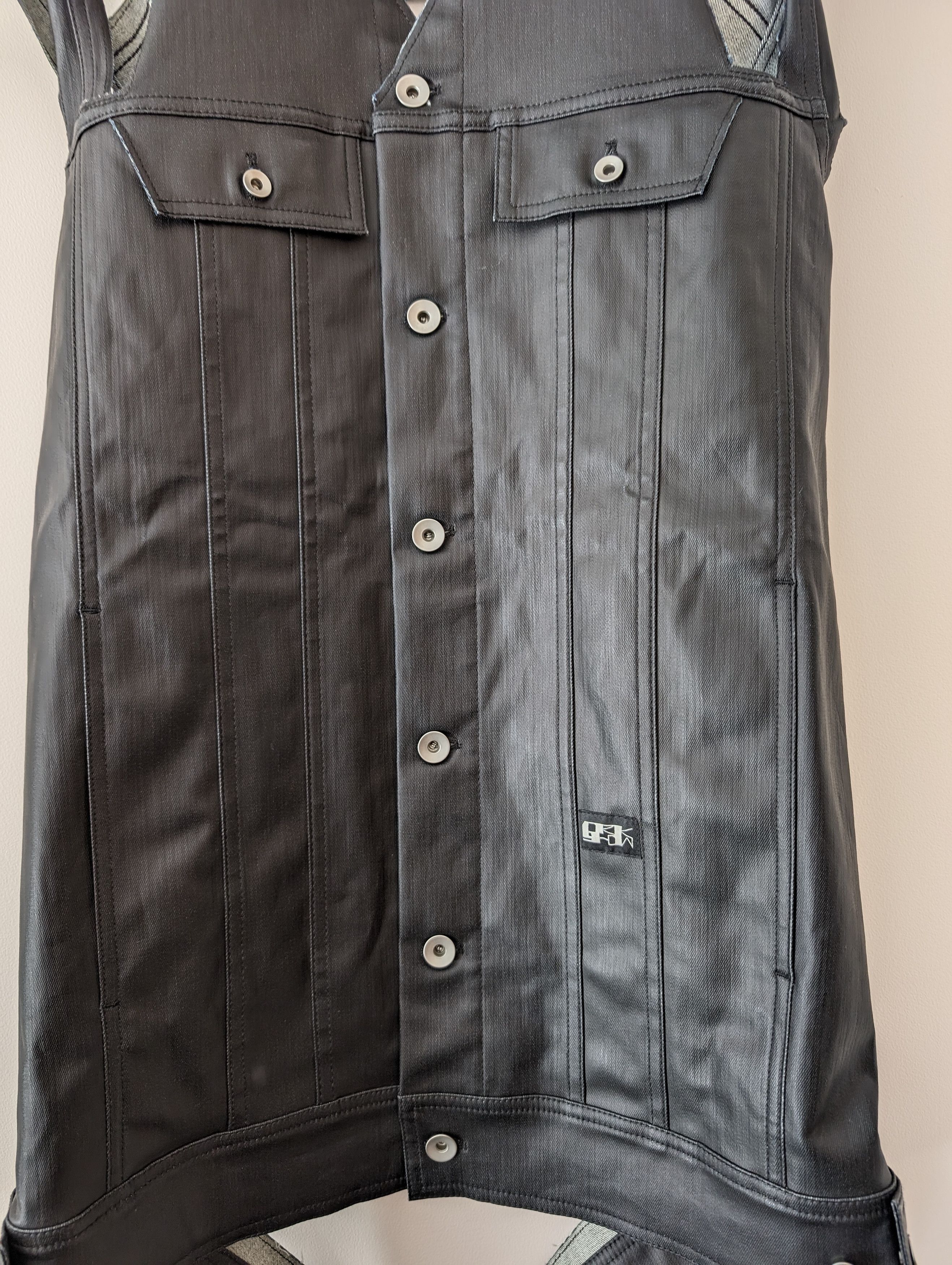 Rick Owens SS21 Runway Jumbo Cutout Sleeveless Denim Trucker Size US S / EU 44-46 / 1 - 3 Thumbnail