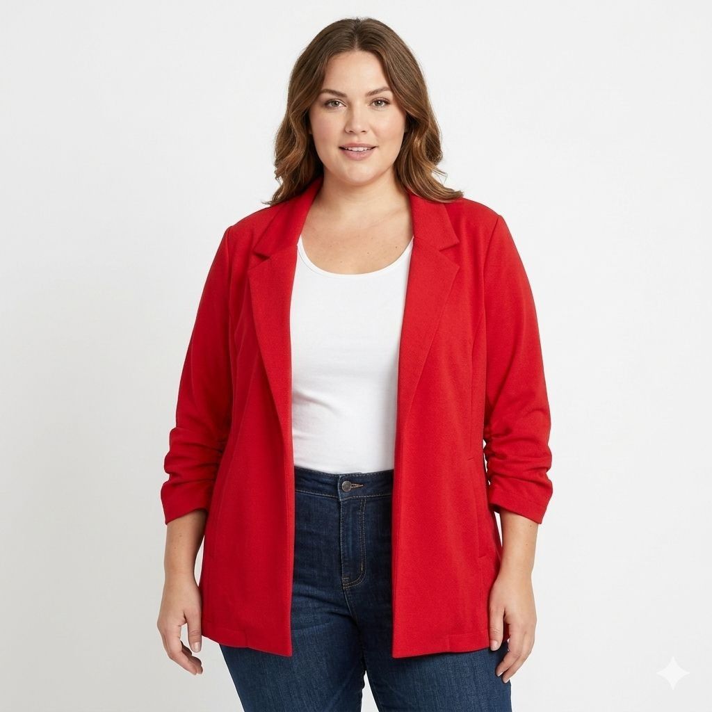 Other Dear Scarlett Women Red Open Front Blazer Jacket Size 3X Size 3XL / US 20-22 - 1 Thumbnail