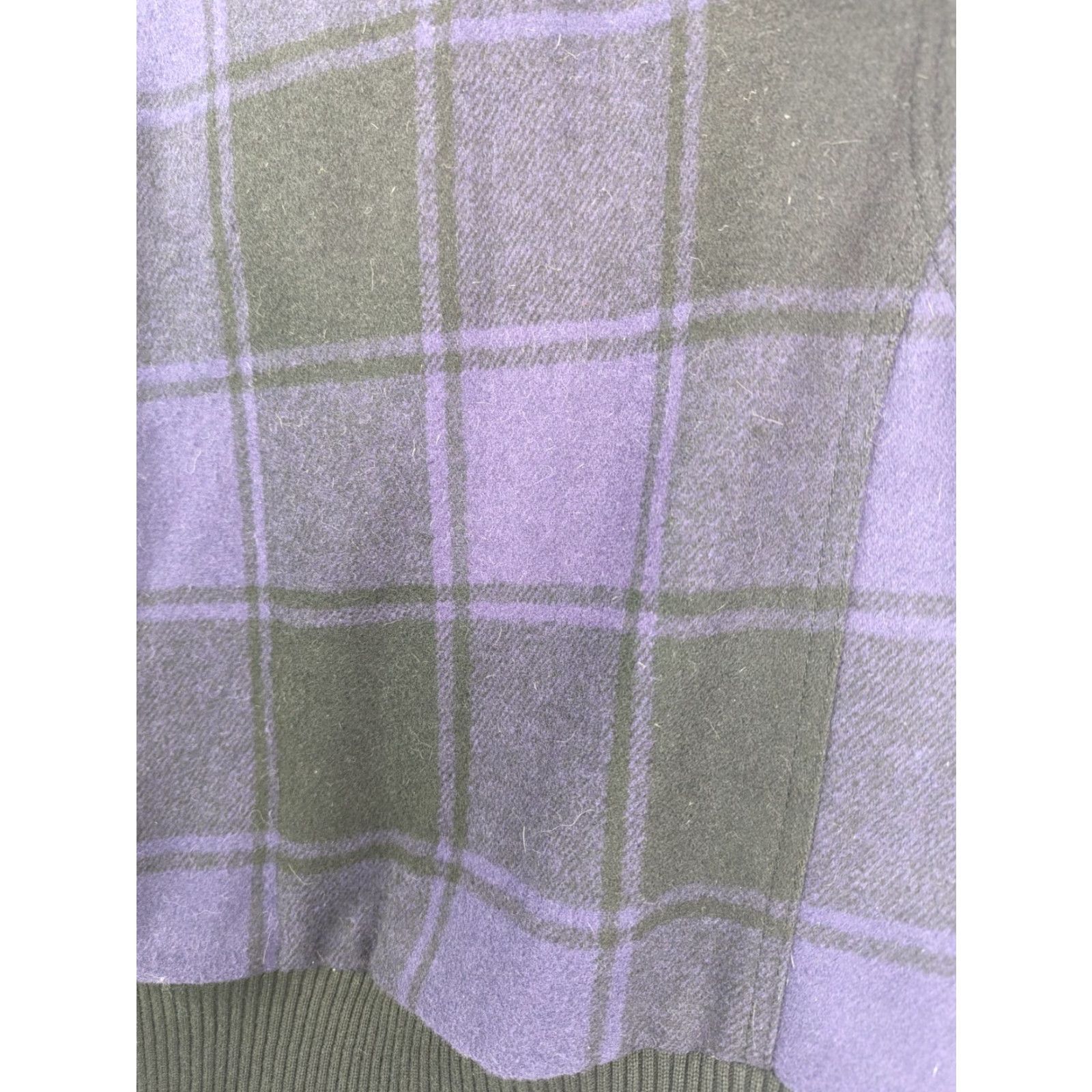 Anchor Blue Anchorblue Vest Black & Purple Plaid Lined Size Large Faux Fur Collar Zip Snaps Women Size L / US 10 / IT 46 - 6 Thumbnail