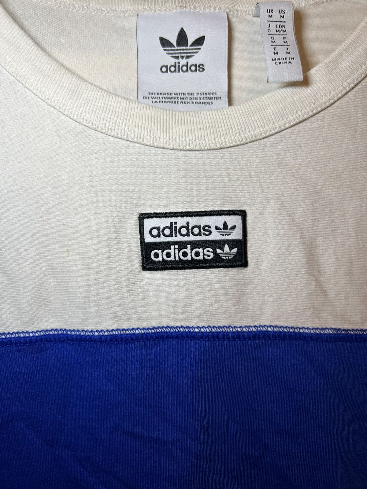 Adidas Vintage Adidas two tone logo t-shirt Size US M / EU 48-50 / 2 - 4 Thumbnail