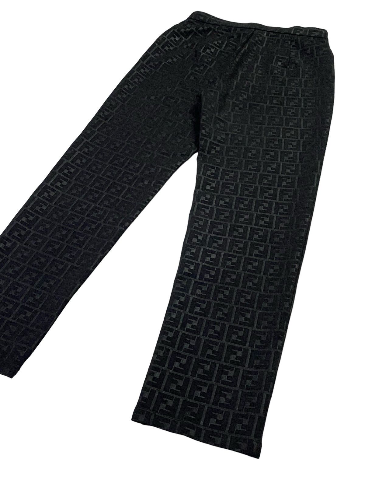 Fendi Vintage Fendi Zucca Monogram Stretch Black Pants Size US 29 - 23 Thumbnail