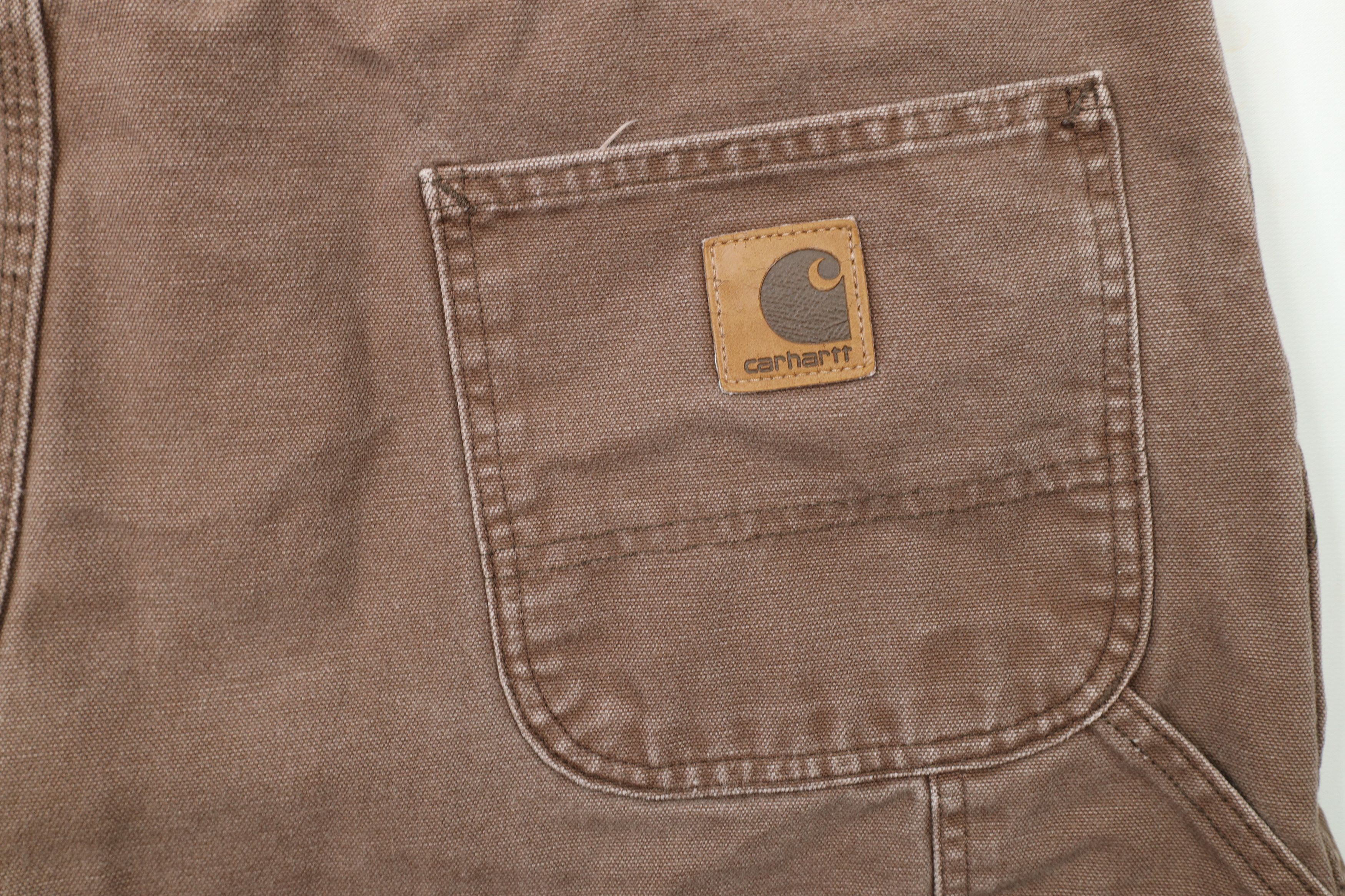 Carhartt × Vintage Vintage 90s Carhartt Wide Leg Canvas Dungaree Pants Brown Size US 40 / EU 56 - 13 Thumbnail