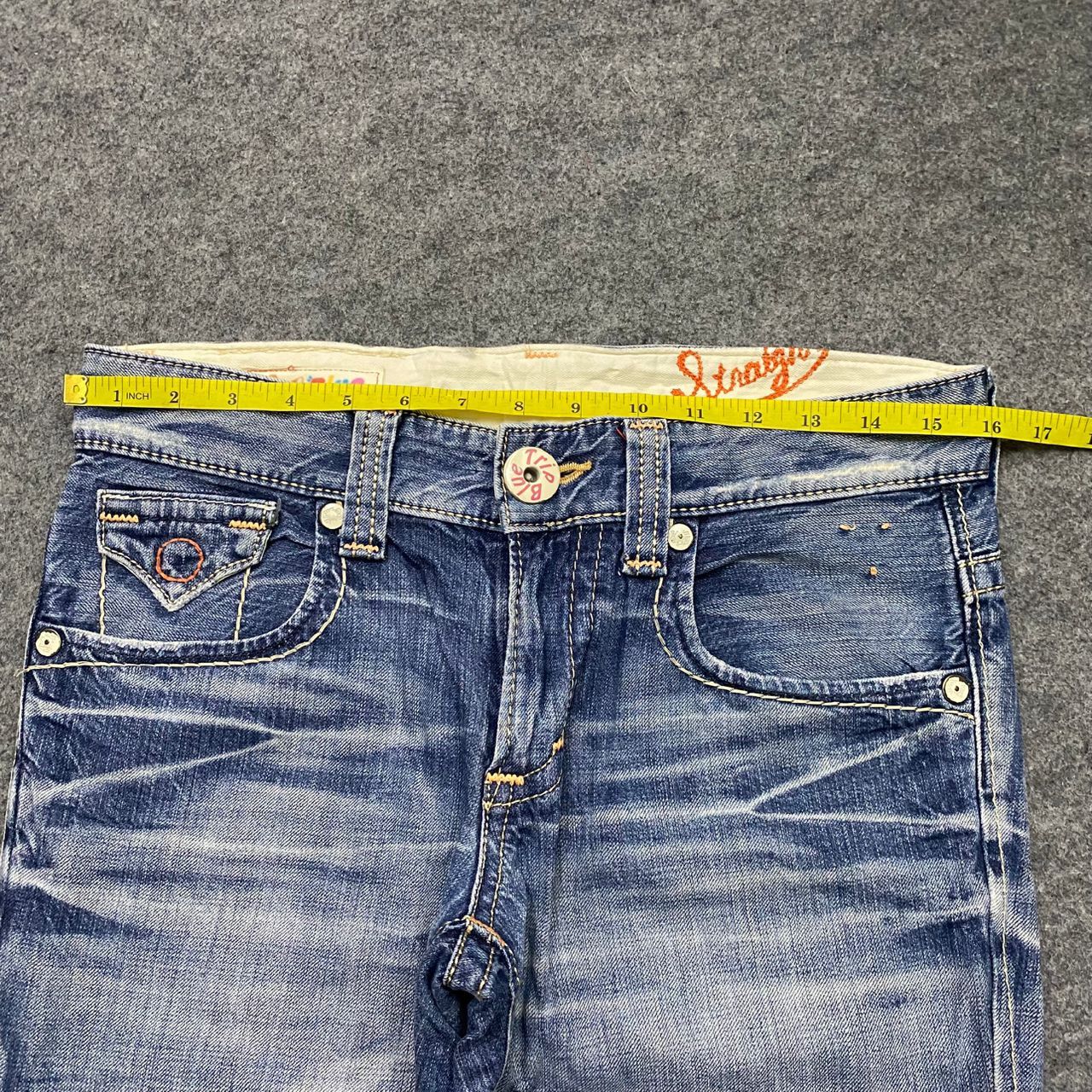 Edwin Vintage 90s Edwin Blue Trip Distressed Denim Size 32" / US 10 / IT 46 - 4 Thumbnail