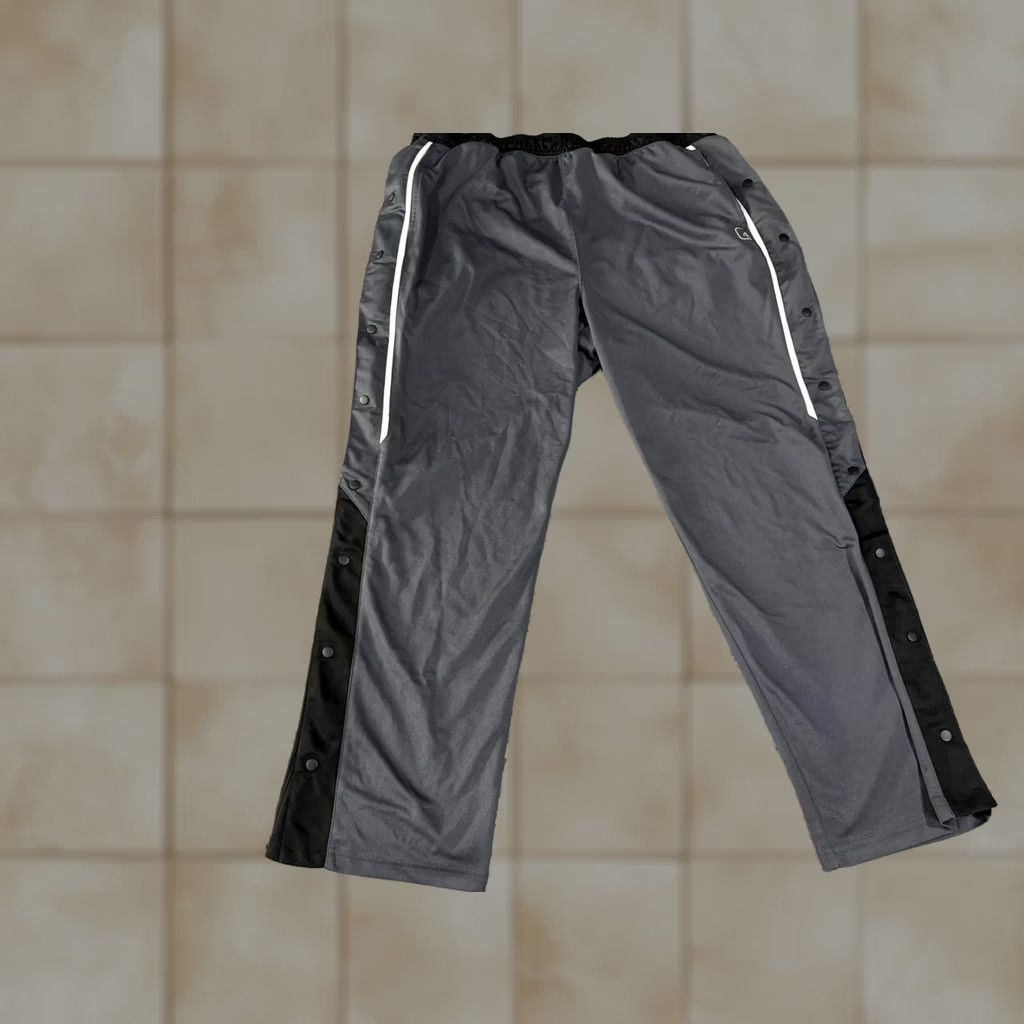 Vintage AND1 Track Pants Mens 2XL Gray Snap Tearaway Side Stripe Basketball Athletic Size US 39 - 1 Thumbnail