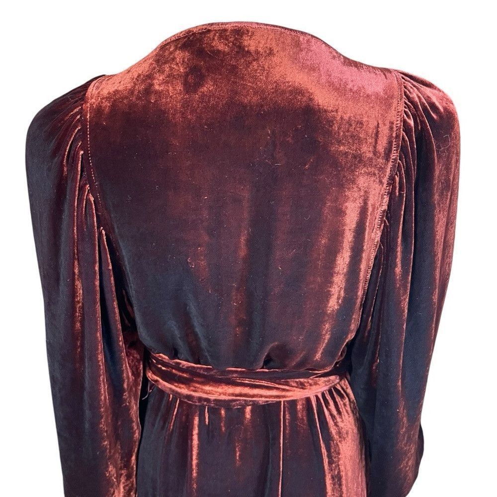 A.L.C. A.L.C. Womens Carlo Cognac Silk Blend Velvet Long Sleeve Wr Size S / US 4 / IT 40 - 9 Thumbnail