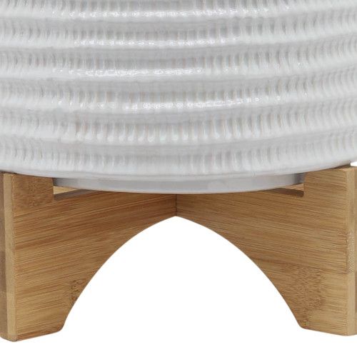 Designer × Homemade 10" TEXTURED PLANTER W/ STAND, WHITE Size US L / EU 52-54 / 3 - 8 Thumbnail