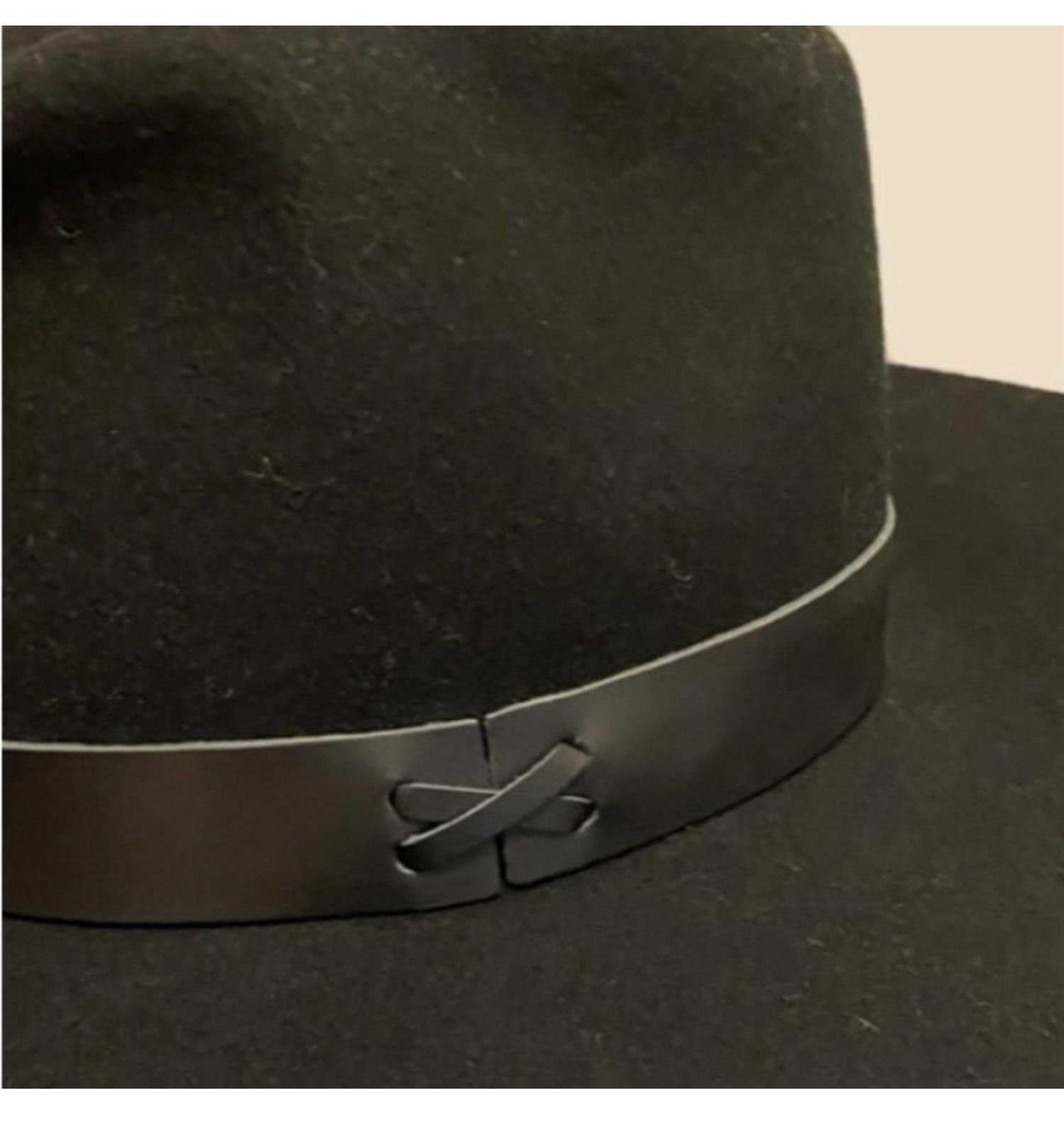Other NWT Hat Attack 100% Wool Felt Fedora Leather Trim Black Hat Size ONE SIZE - 4 Thumbnail