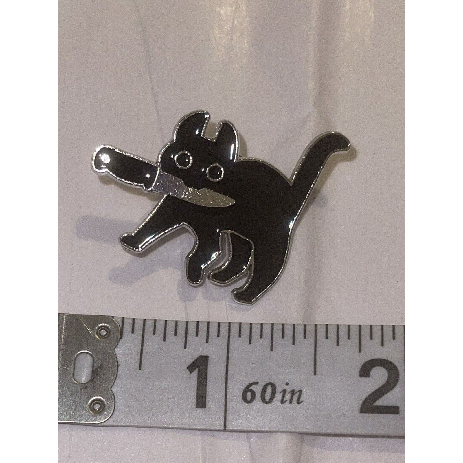 Other Cat With Knife Pin Brooch Size ONE SIZE - 1 Preview