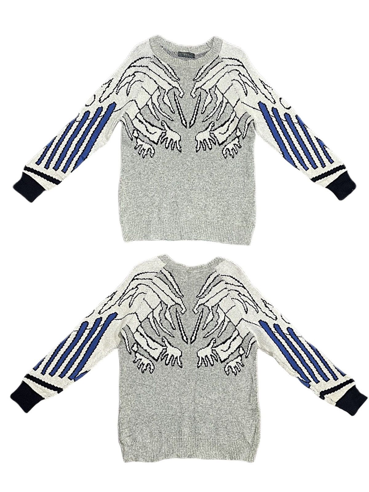 If Six Was Nine × Japanese Brand × Le Grande Bleu (L.G.B.) Japanese Brand GOS Angel Wings Skull Knitwear Size US M / EU 48-50 / 2 - 2 Thumbnail