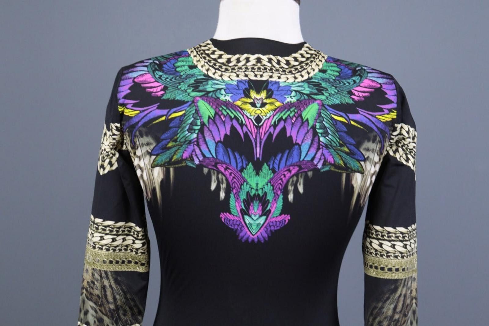 Just Cavalli Just Cavalli Black V-Neck Art Animals Knee Dress Size 40 Size M / US 6-8 / IT 42-44 - 9 Thumbnail