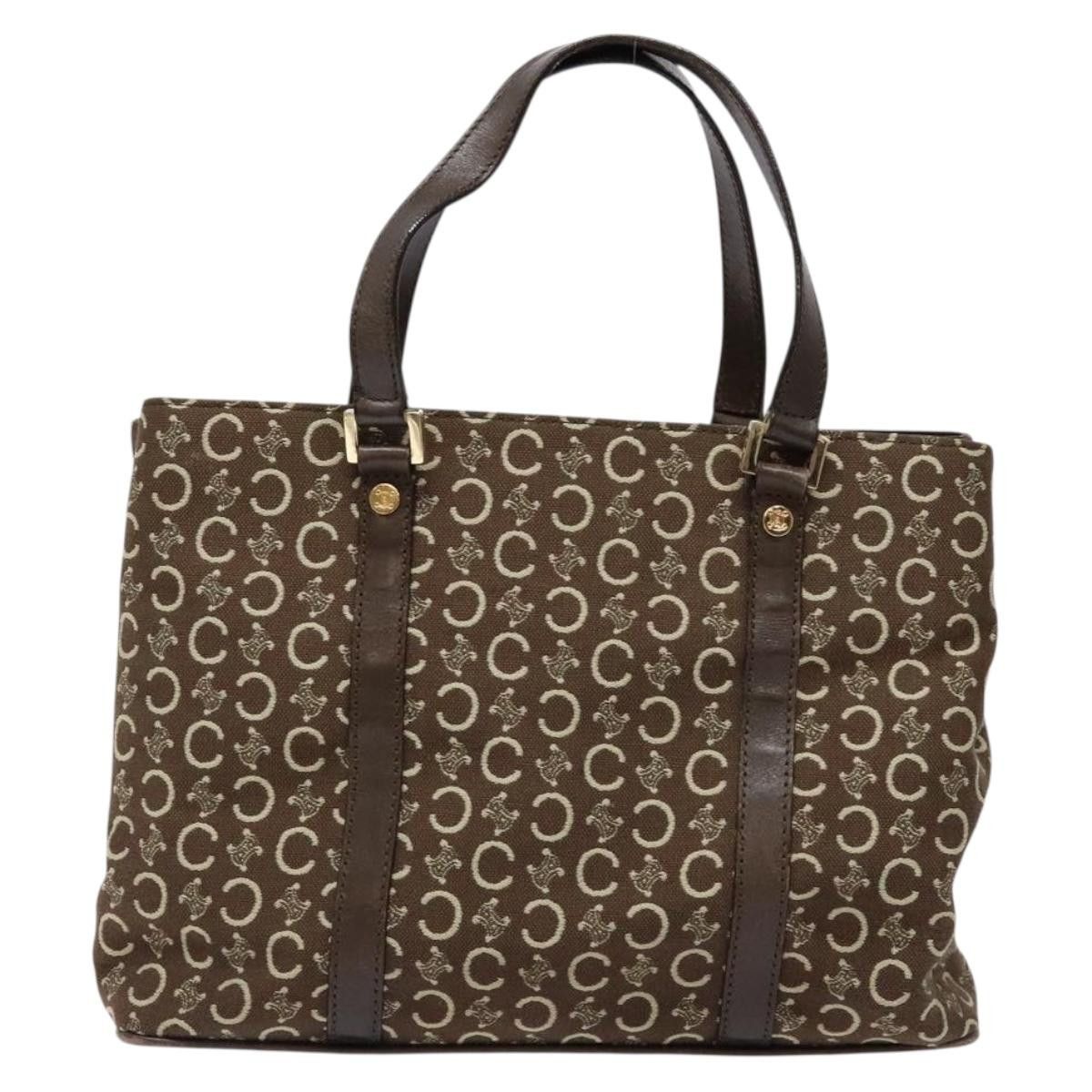 Celine CELINE C Macadam Canvas Hand Bag Brown Gold Size ONE SIZE - 2 Thumbnail