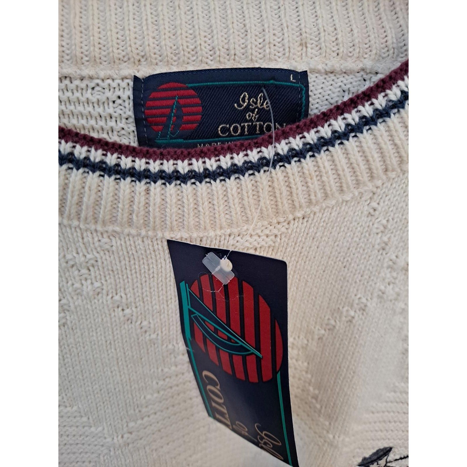 Other NWT Isle of Cotton Golf Sweater with Embroidered Golfer 100% Size US L / EU 52-54 / 3 - 3 Thumbnail