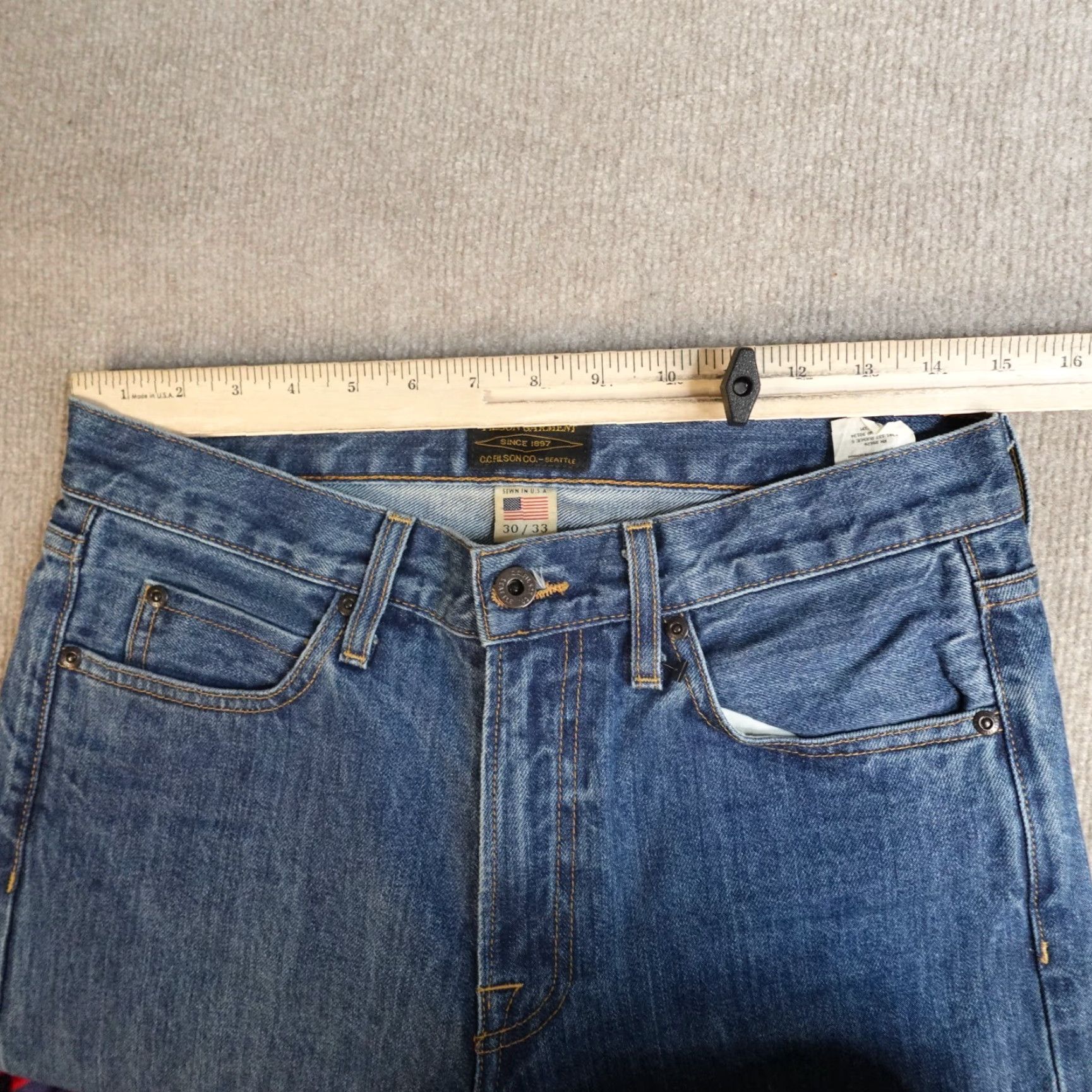 Filson VINTAGE Filson Jeans 30 x 32 Blue Straight Mens Regular Denim 5-Pocket Design United States Jeans Mens Size US 30 / EU 46 - 4 Thumbnail