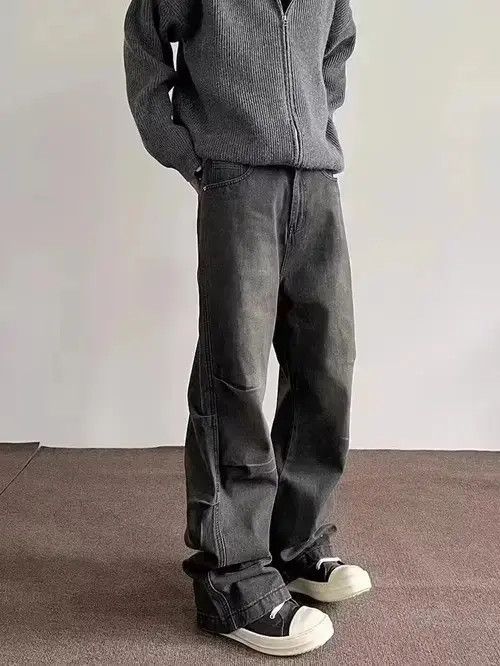VIBE Retro pleated silhouette straight-leg bootcut jeans Size US 32 / EU 48 - 1 Thumbnail