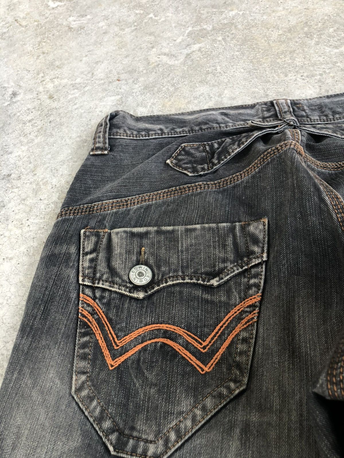 If Six Was Nine Japanese Edwin XV Flared Jeans Distressed Denim Size US 33 - 17 Thumbnail