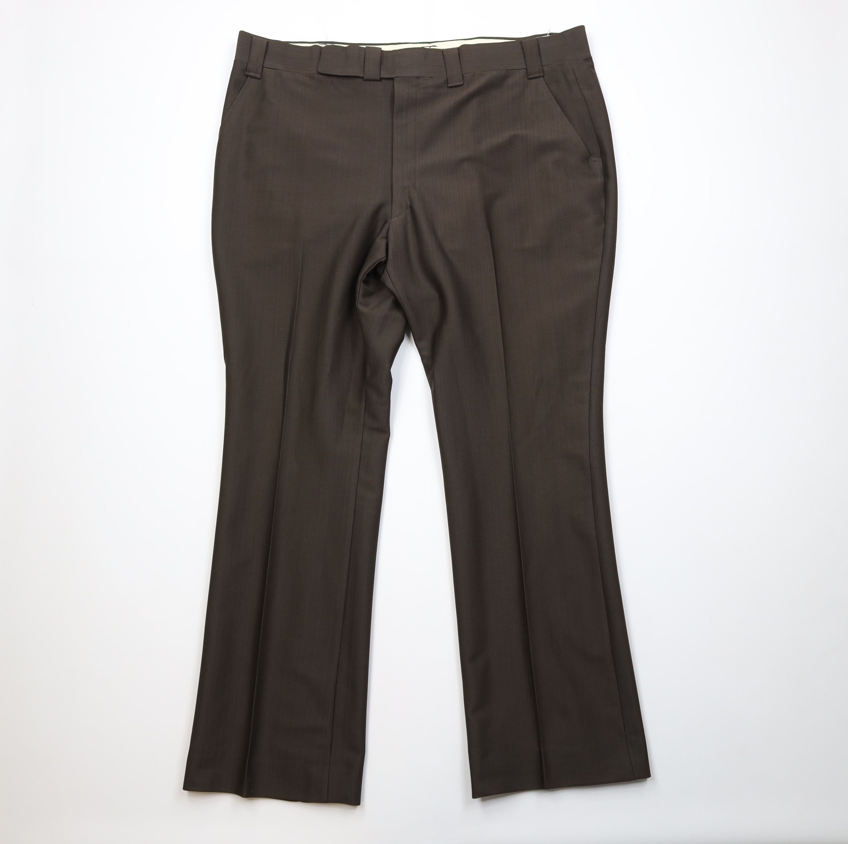 Vintage Vintage 70s Streetwear Knit Wide Leg Chino Pants Brown Size US 44 / EU 60 - 1 Thumbnail