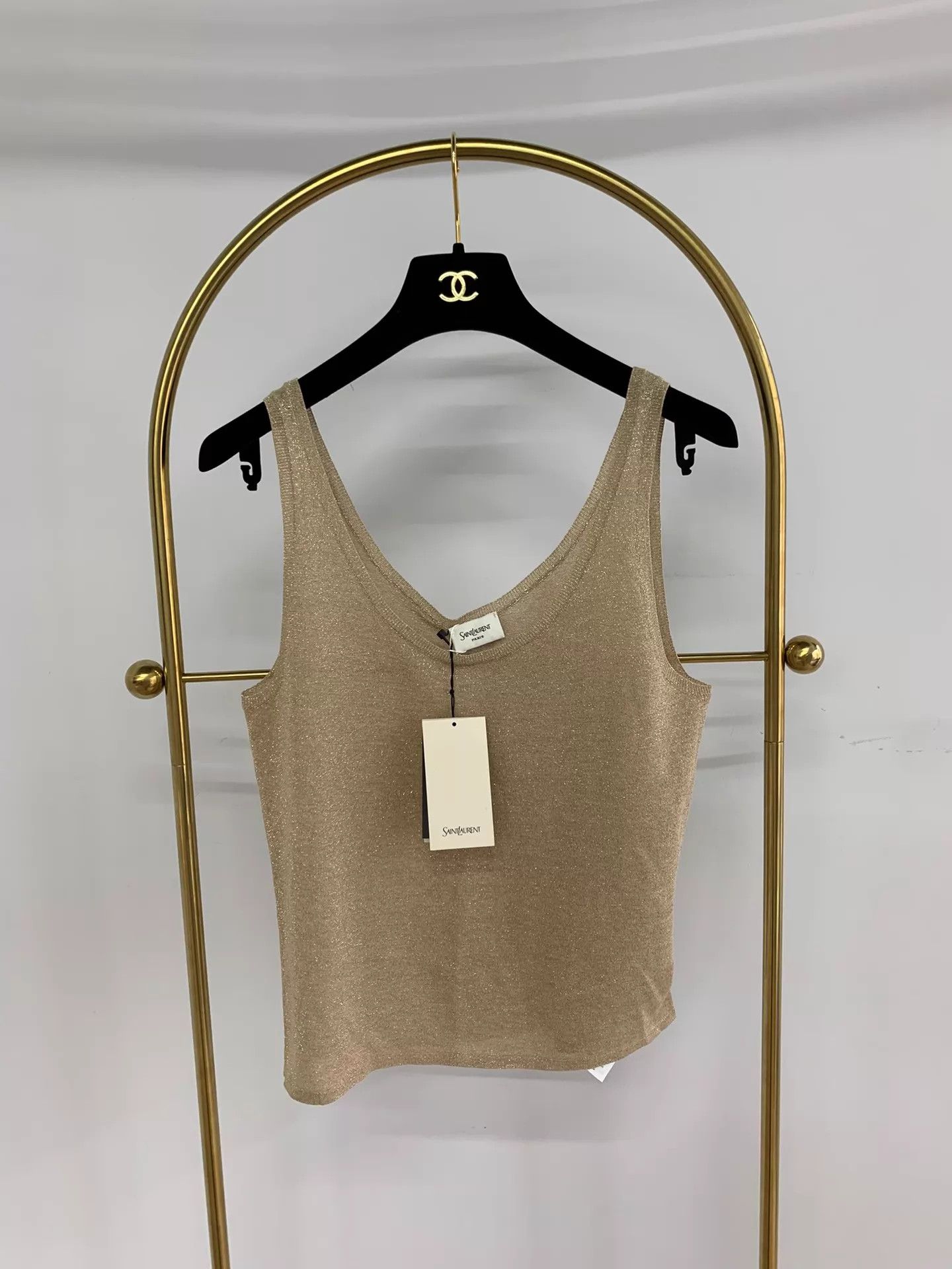 Yves Saint Laurent YSL gold tank top S NWT Size S / US 4 / IT 40 - 1 Thumbnail
