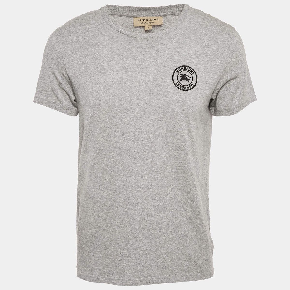 Burberry Burberry London England Grey Cotton T-Shirt Logo Patch Size US L / EU 52-54 / 3 - 1 Thumbnail
