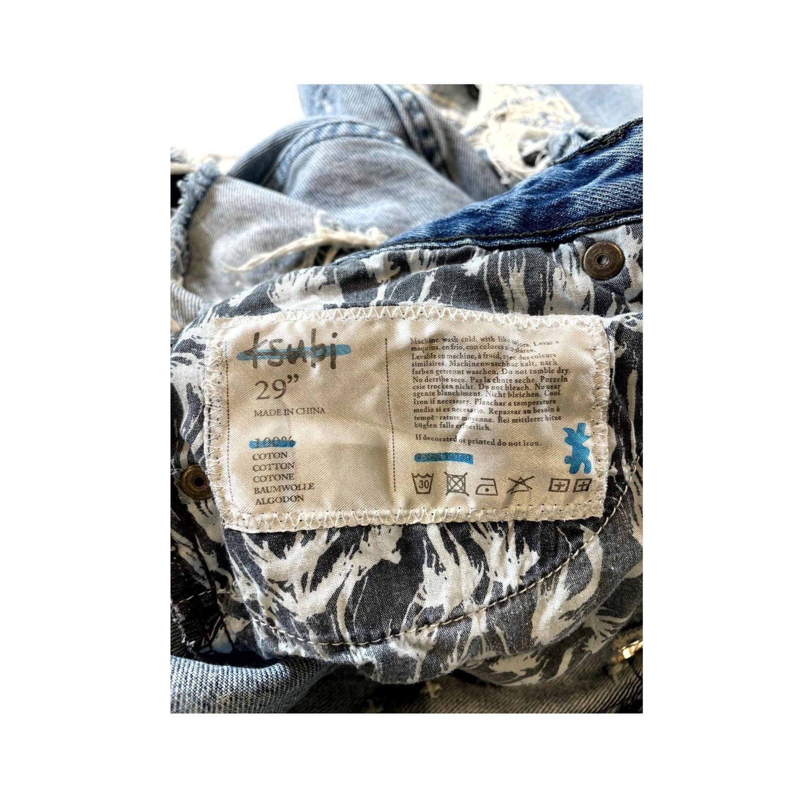 Ksubi Ksubi Distressed Patchwork Light Wash Jeans Size US 29 - 5 Thumbnail