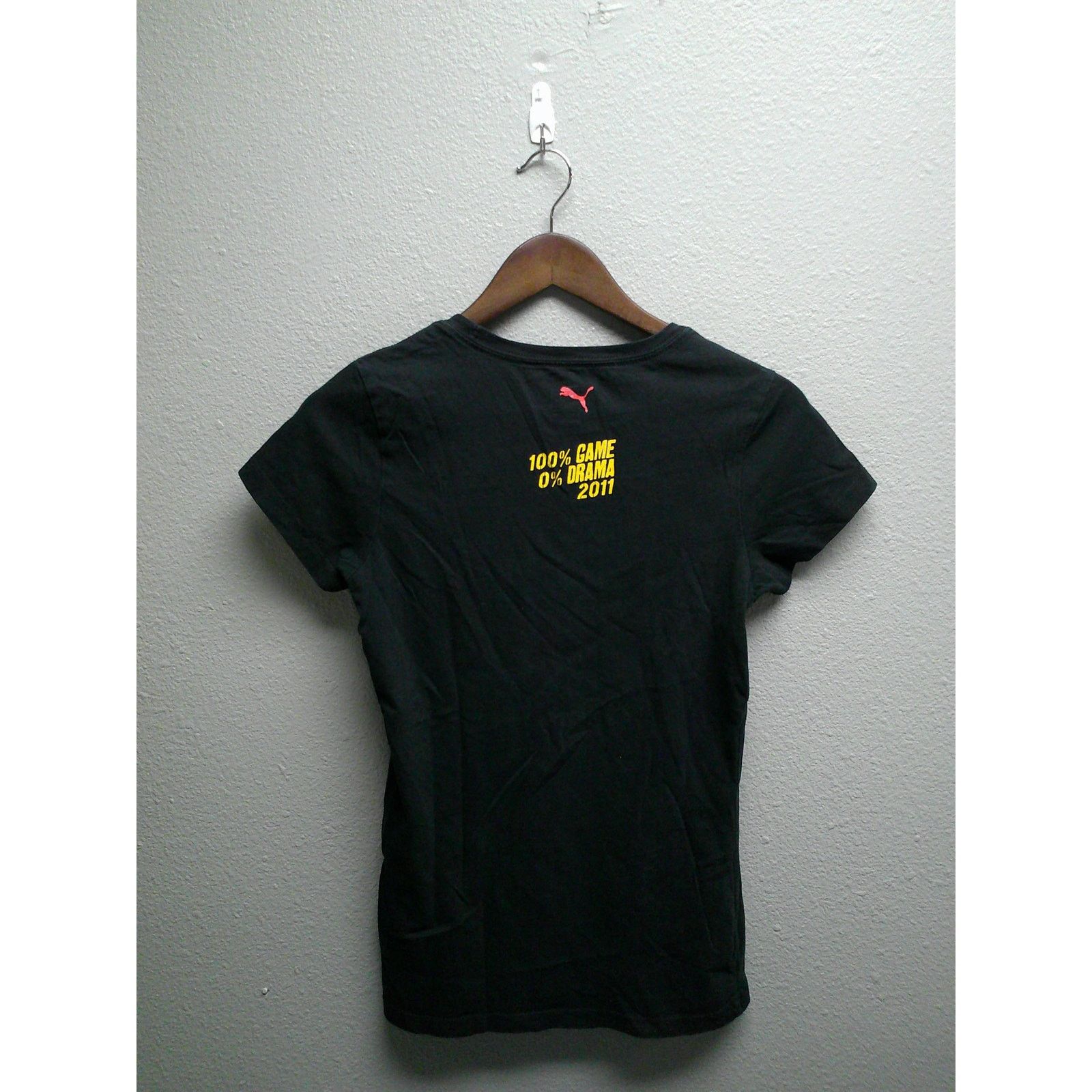 Puma Germany Women's Soccer Graphic T-Shirt Black Sport Tee Small Size S / US 4 / IT 40 - 4 Thumbnail